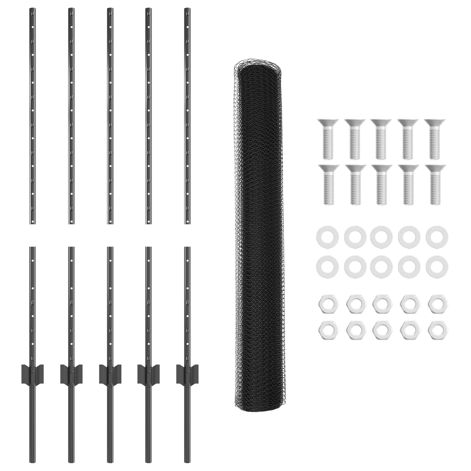 Fence Posts 10 pcs U-Channel Grey 100 cm Steel - Image 5