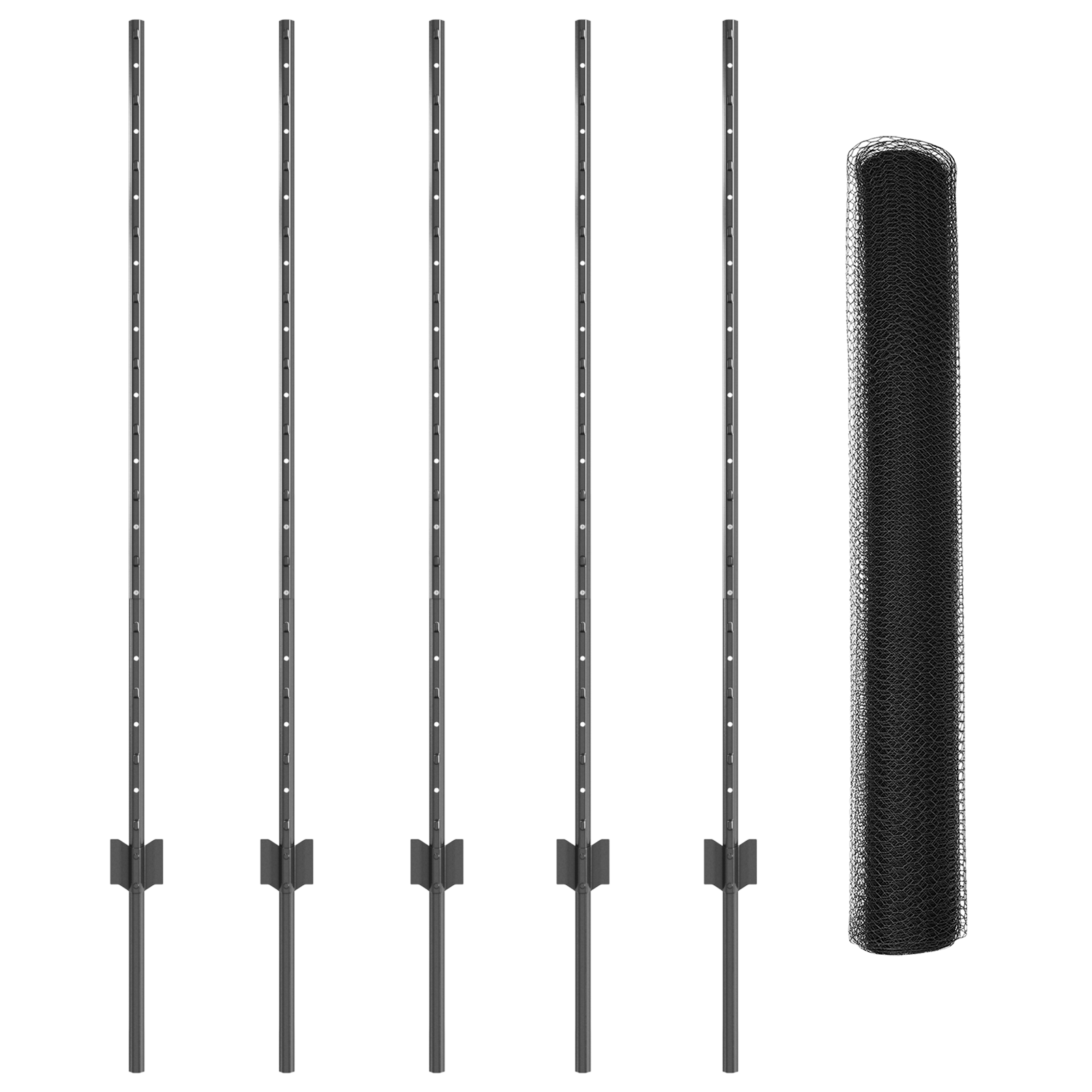 Fence Posts 10 pcs U-Channel Grey 120 cm Steel - Image 4