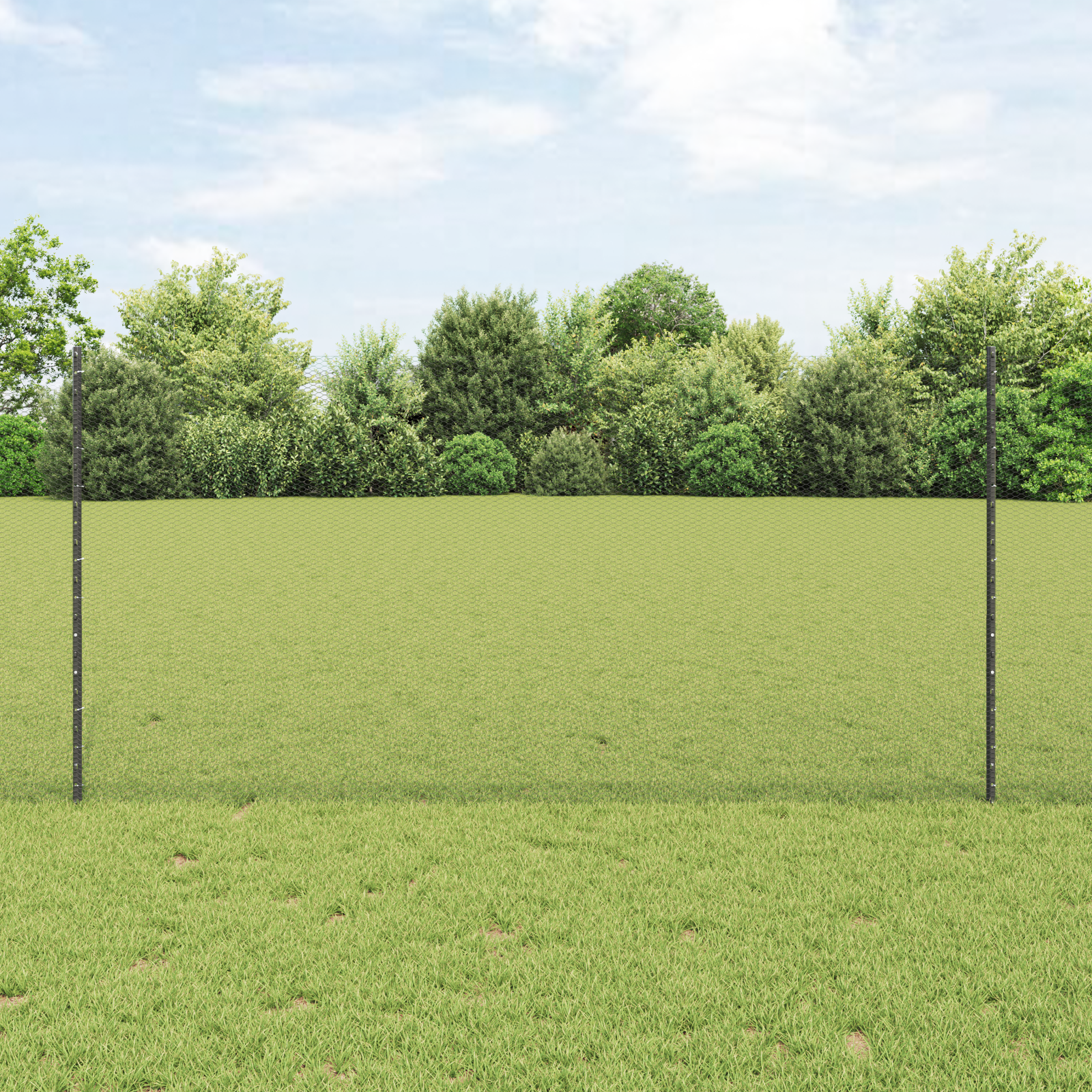 Fence Posts 10 pcs U-Channel Grey 120 cm Steel