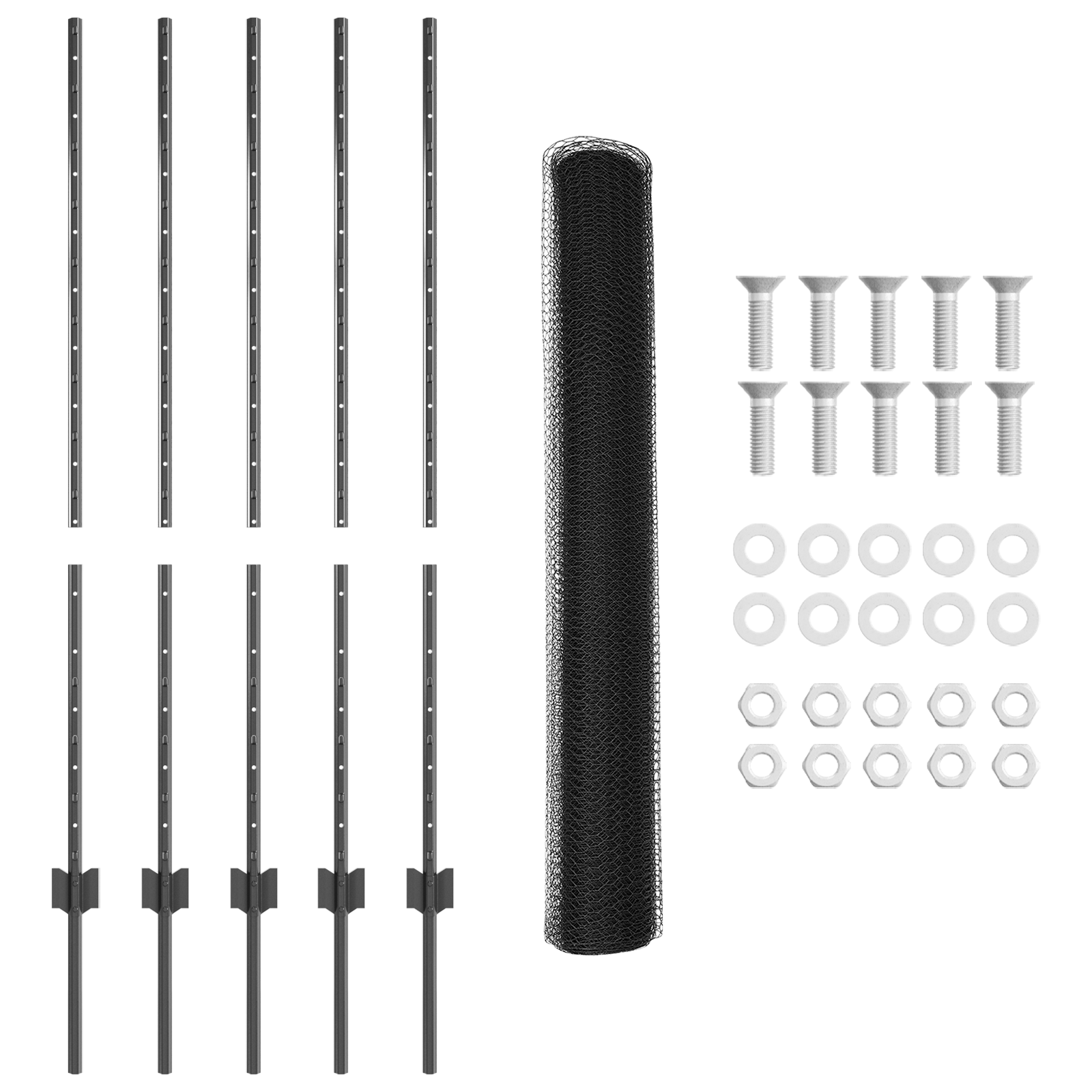 Fence Posts 10 pcs U-Channel Grey 120 cm Steel - Image 5