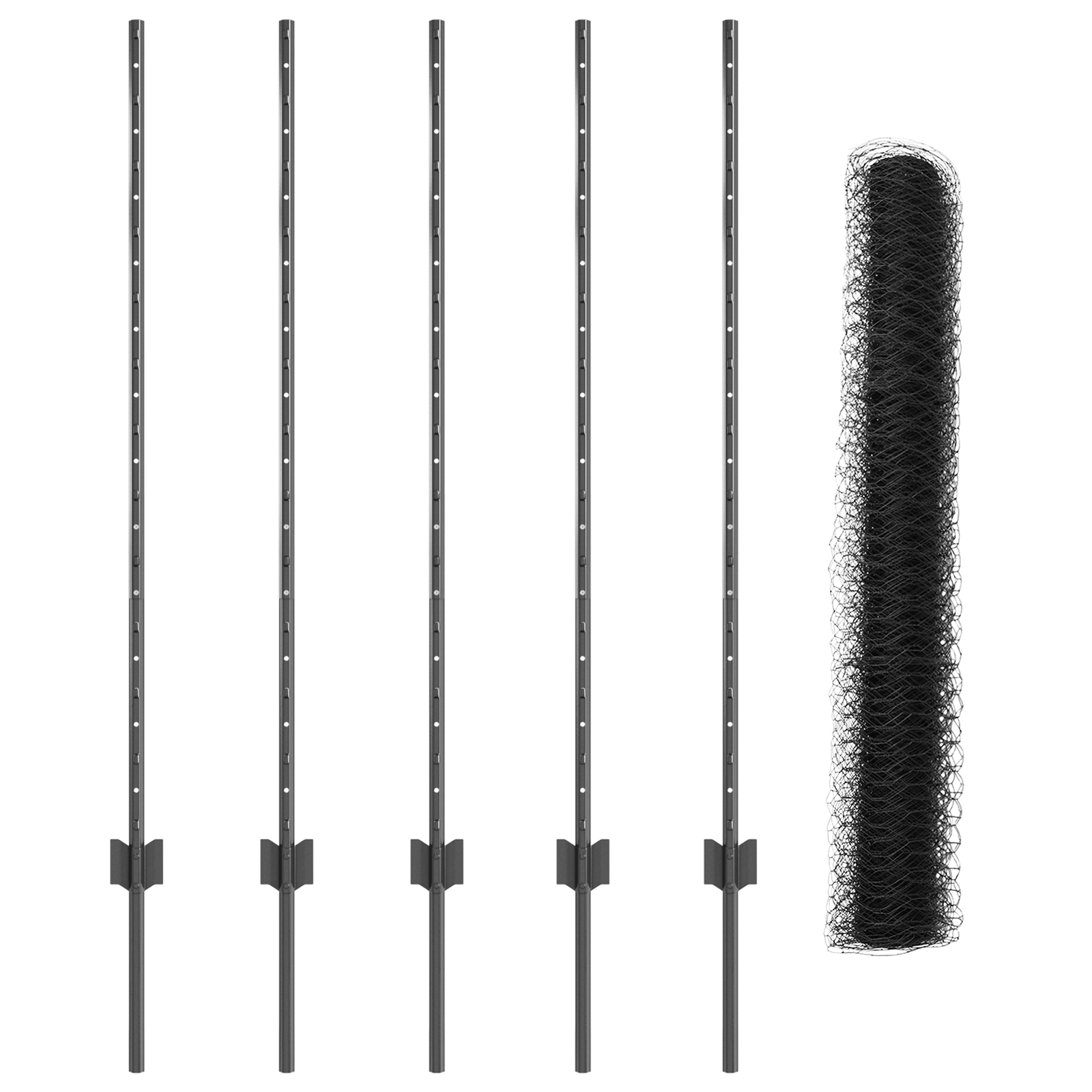 Fence Posts 10 pcs U-Channel Grey 120 cm Steel - Image 4