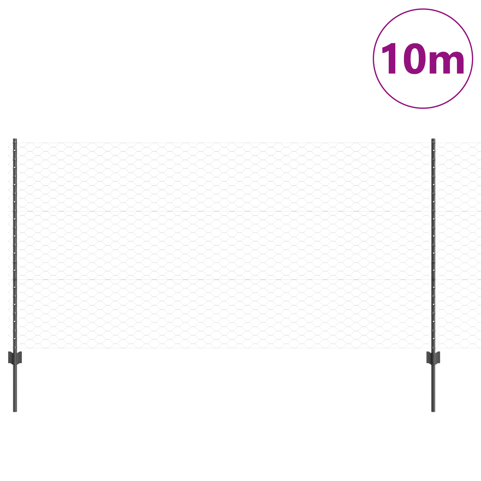 Fence Posts 10 pcs U-Channel Grey 120 cm Steel - Image 3
