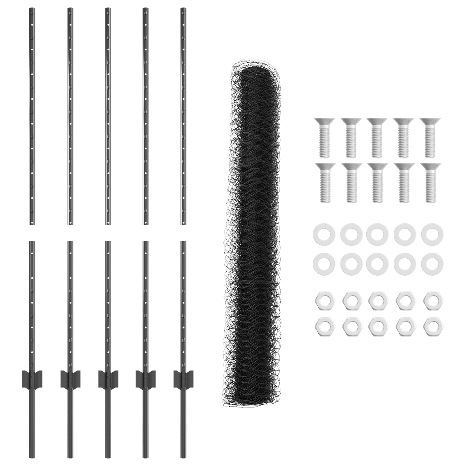 Fence Posts 10 pcs U-Channel Grey 120 cm Steel - Image 5