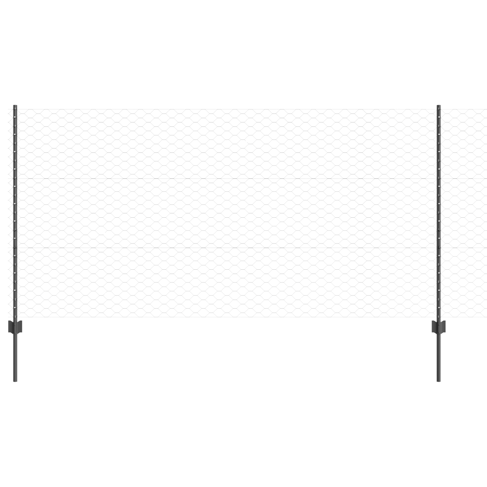 Fence Posts 10 pcs U-Channel Grey 120 cm Steel - Image 2