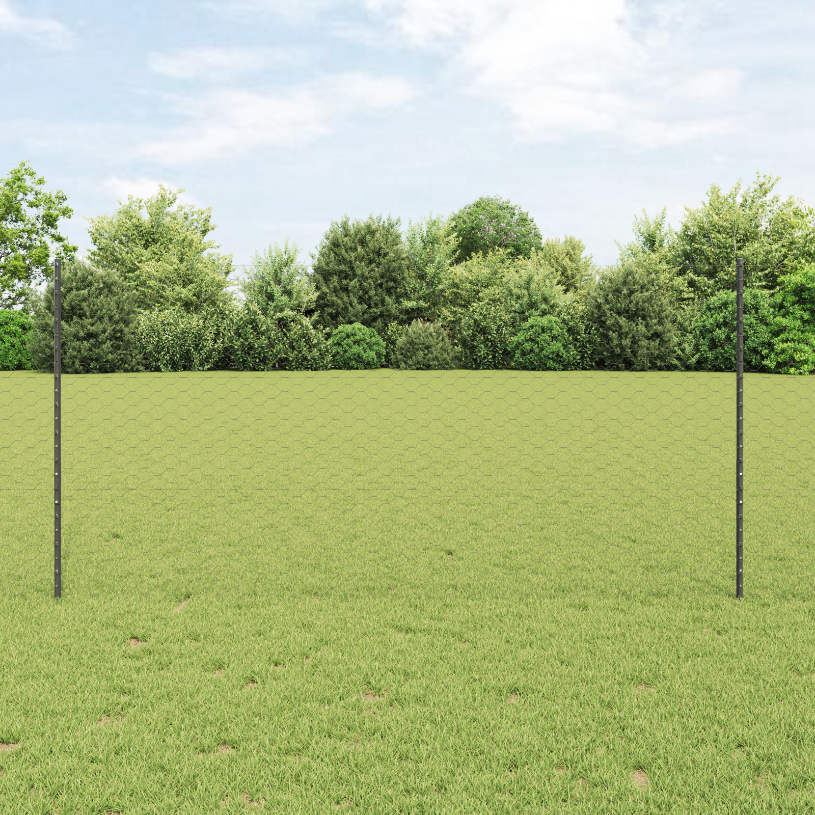 Fence Posts 10 pcs U-Channel Grey 120 cm Steel