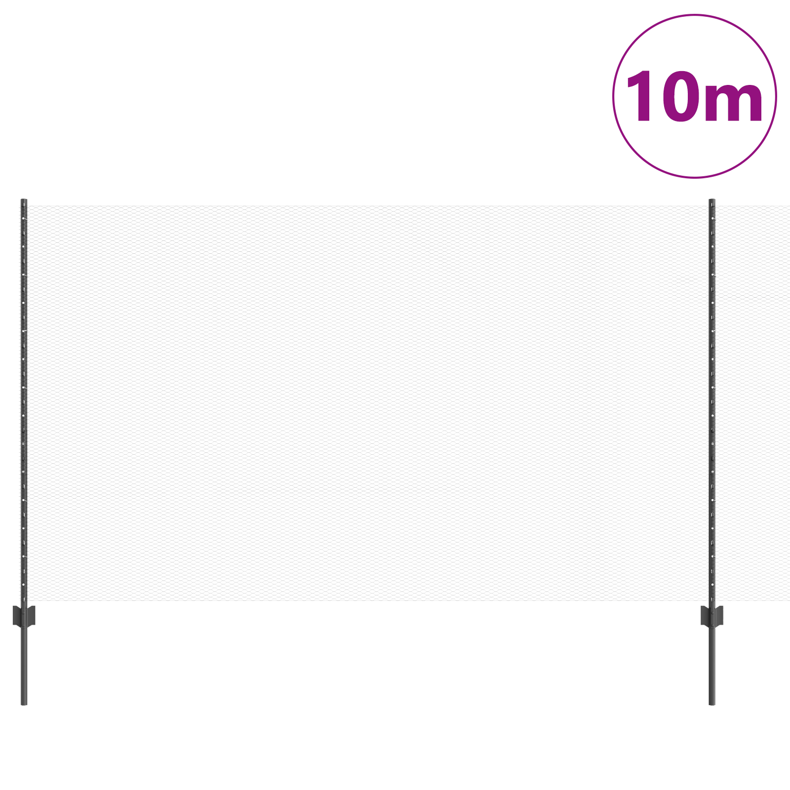 Fence Posts 10 pcs U-Channel Grey 140 cm Steel - Image 3