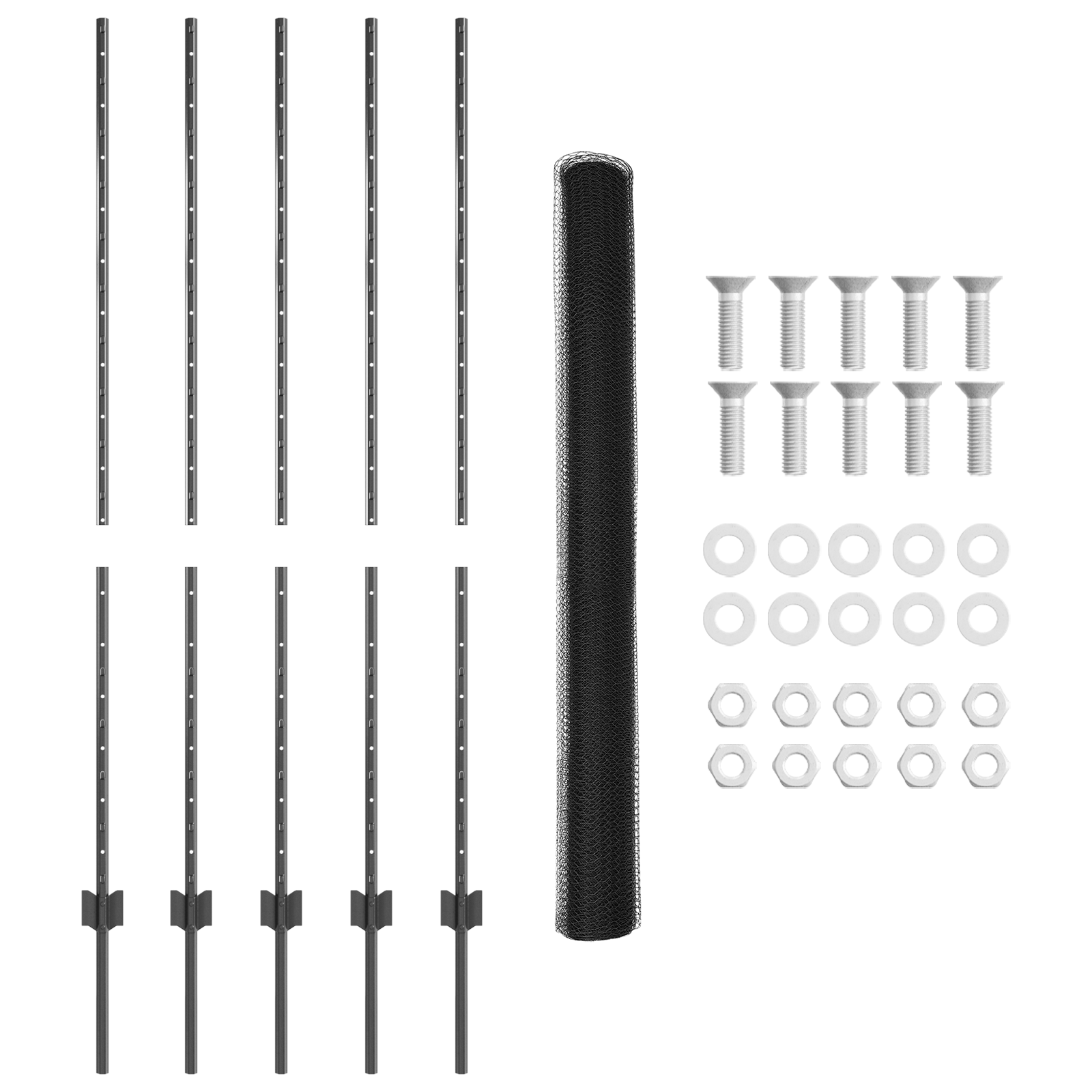 Fence Posts 10 pcs U-Channel Grey 140 cm Steel - Image 5