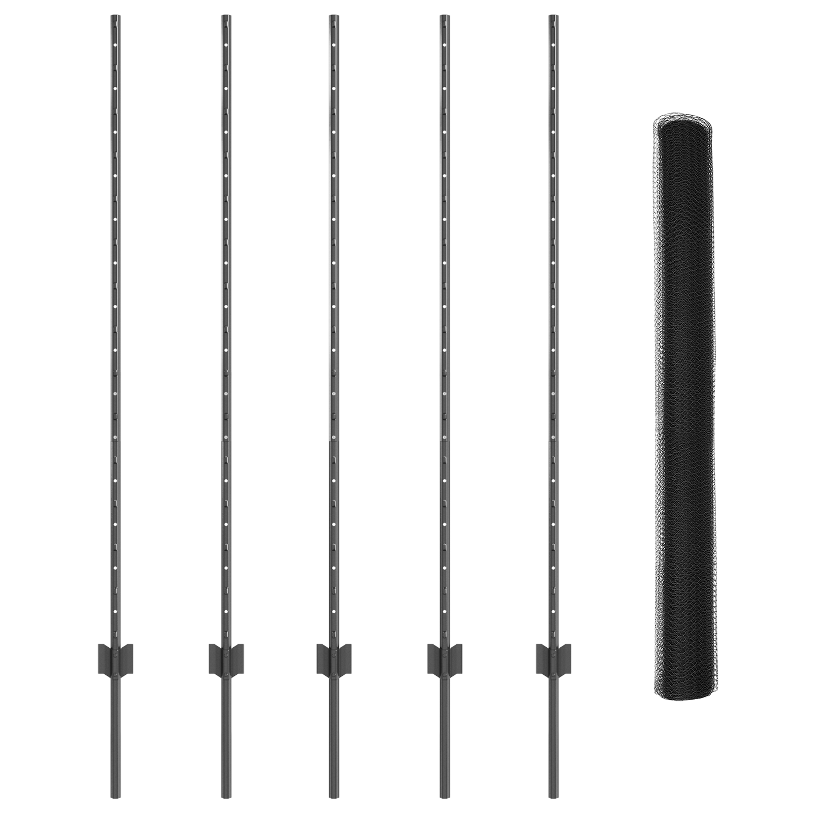 Fence Posts 10 pcs U-Channel Grey 140 cm Steel - Image 4