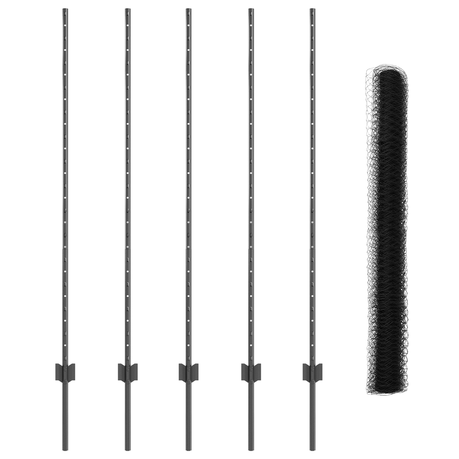 Fence Posts 10 pcs U-Channel Grey 140 cm Steel - Image 4