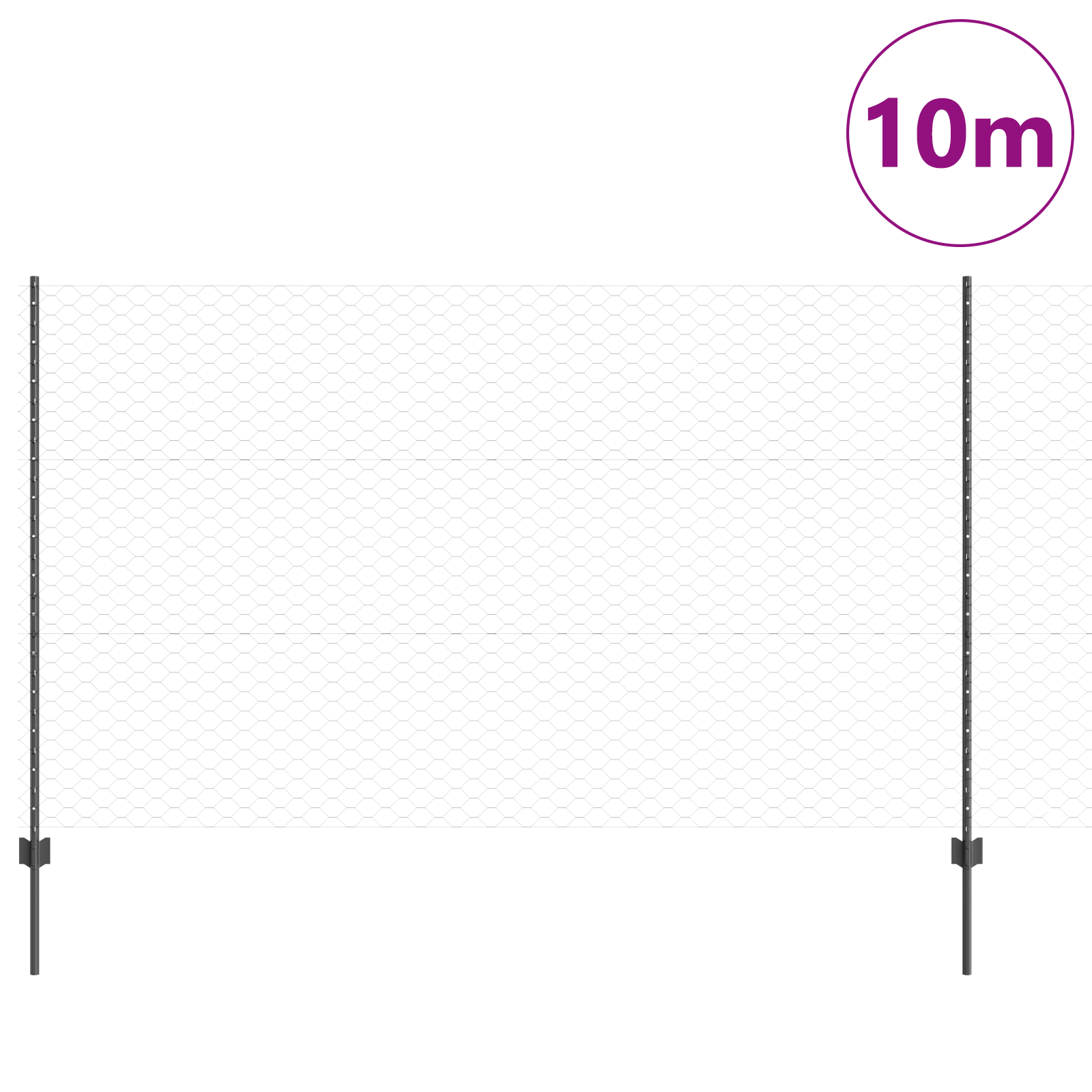 Fence Posts 10 pcs U-Channel Grey 140 cm Steel - Image 3
