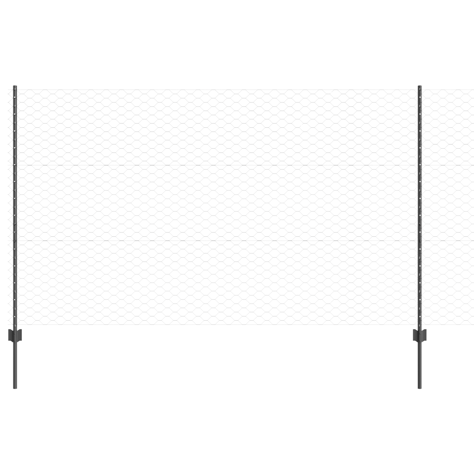 Fence Posts 10 pcs U-Channel Grey 140 cm Steel - Image 2