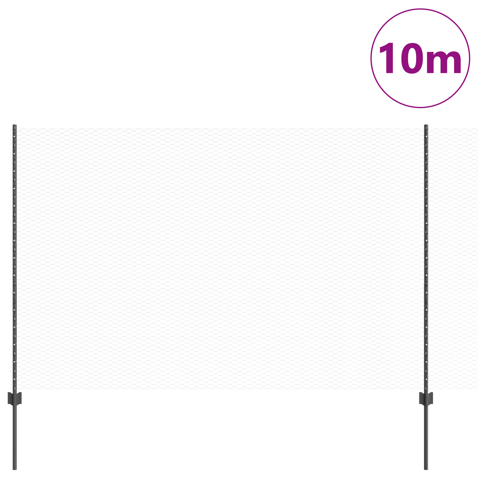 Fence Posts 10 pcs U-Channel Grey 160 cm Steel - Image 3