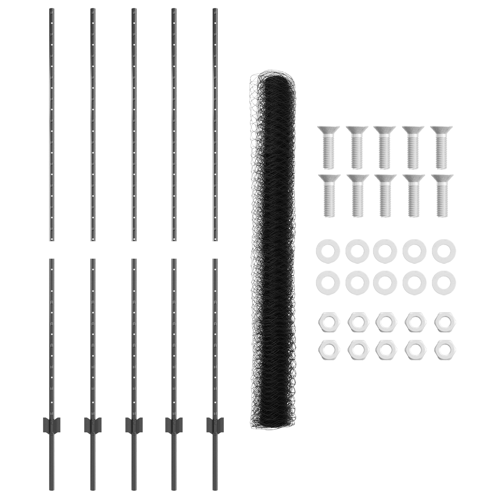 Fence Posts 10 pcs U-Channel Grey 160 cm Steel - Image 5