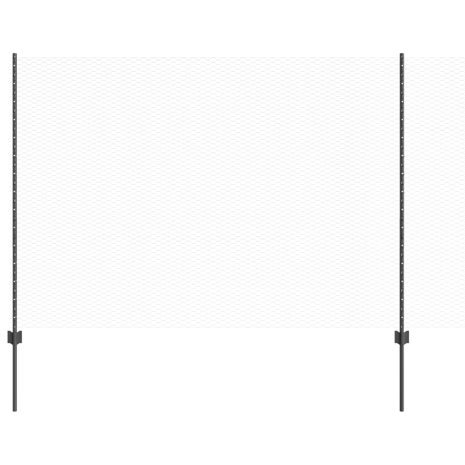 Fence Posts 10 pcs U-Channel Grey 160 cm Steel - Image 2