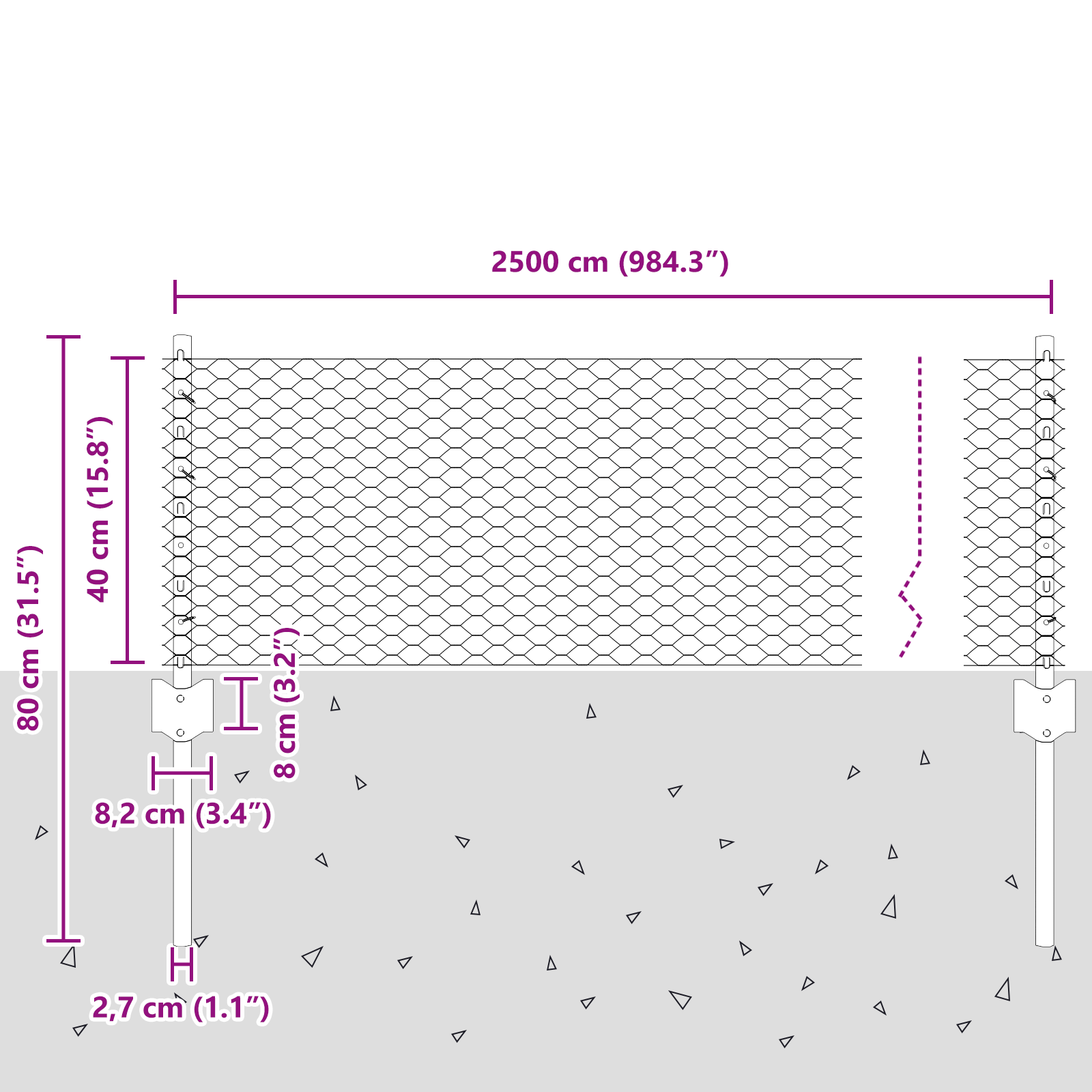 Fence Posts 11 pcs U-Channel Grey 40 cm Steel - Image 10