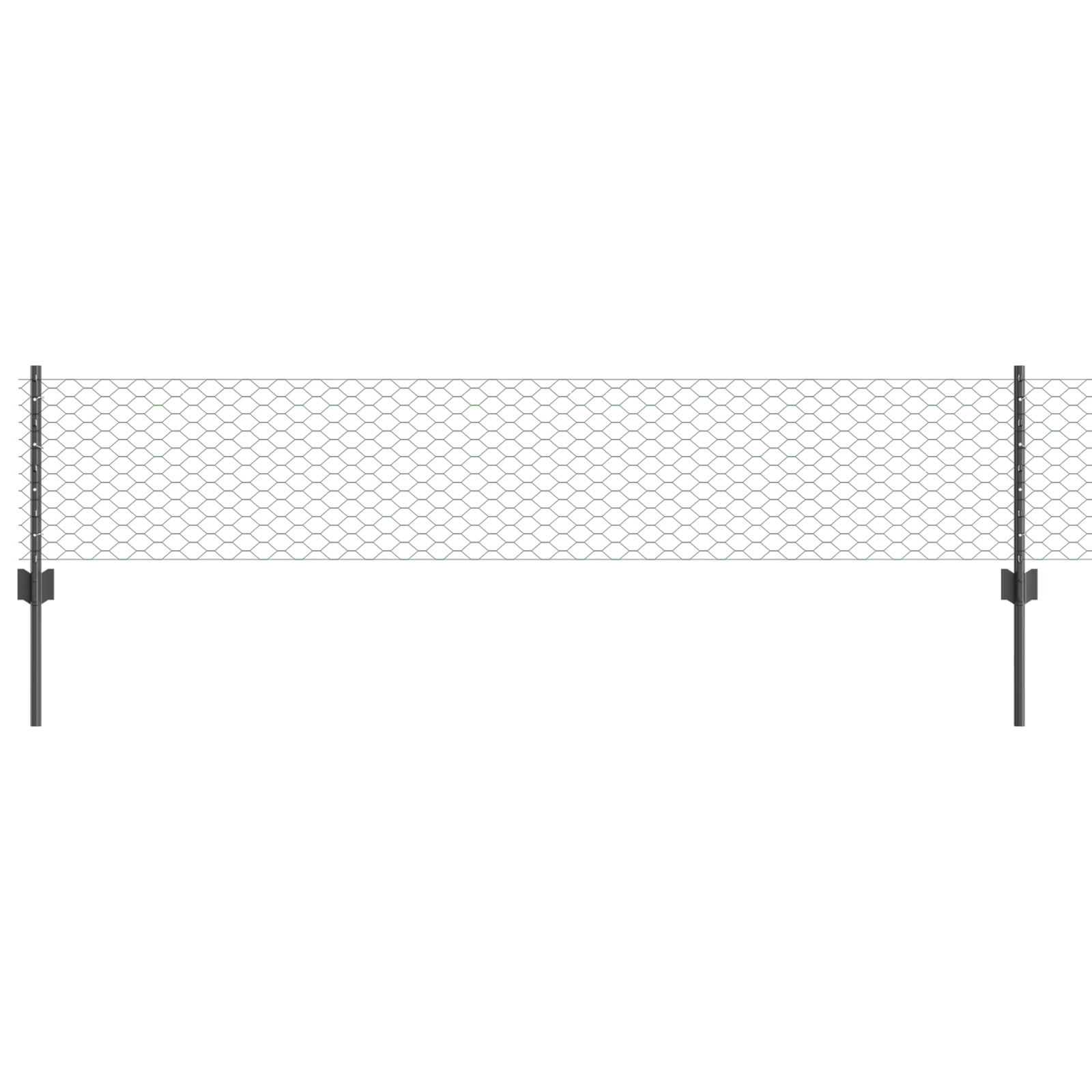 Fence Posts 11 pcs U-Channel Grey 40 cm Steel - Image 2