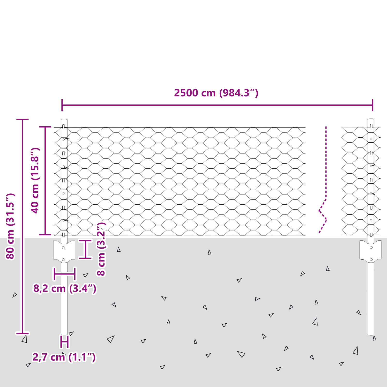 Fence Posts 11 pcs U-Channel Grey 40 cm Steel - Image 10