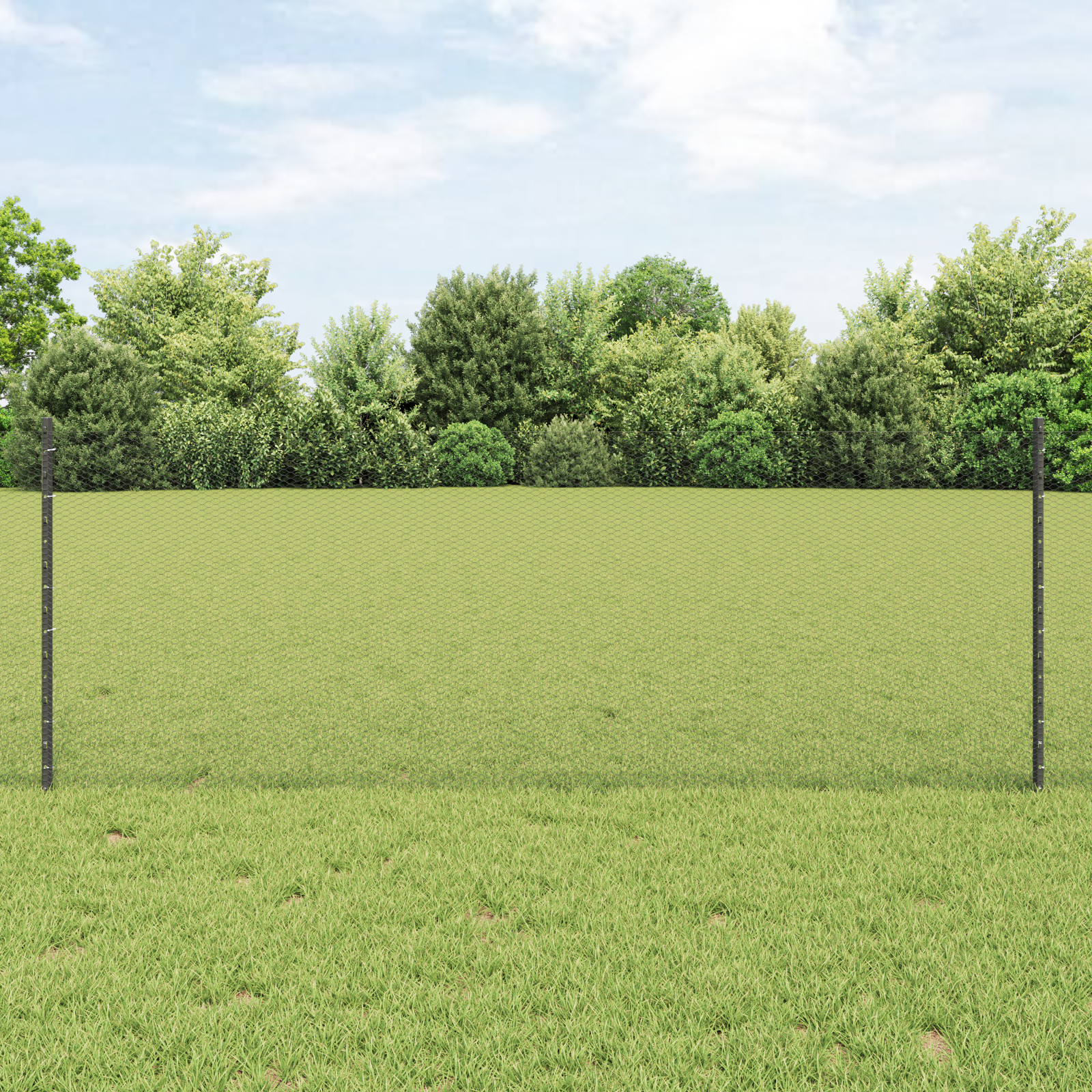 Fence Posts 11 pcs U-Channel Grey 80 cm Steel