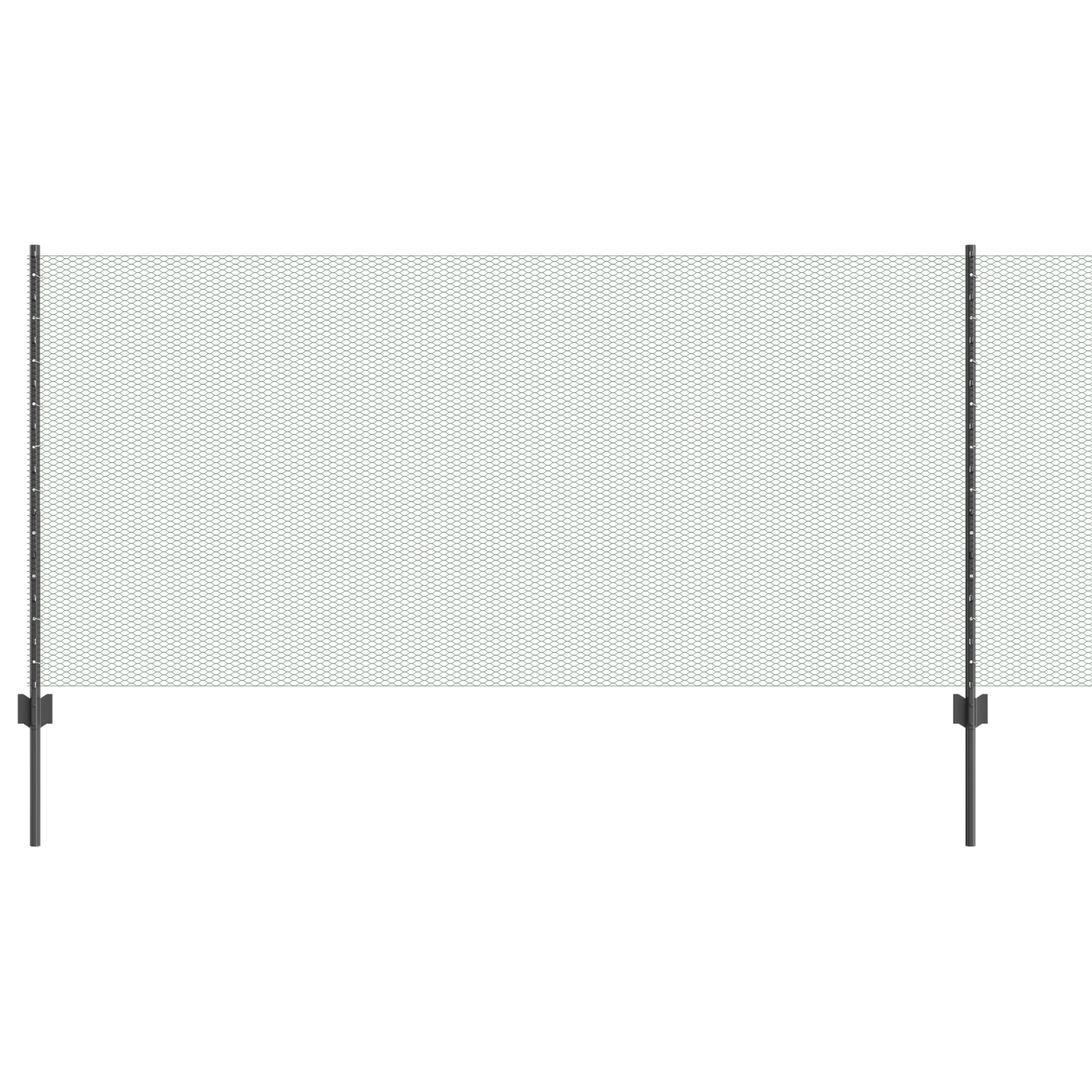 Garden Fence Set Set of 2 Grey Metal 25 x 1 m Durable - Image 2