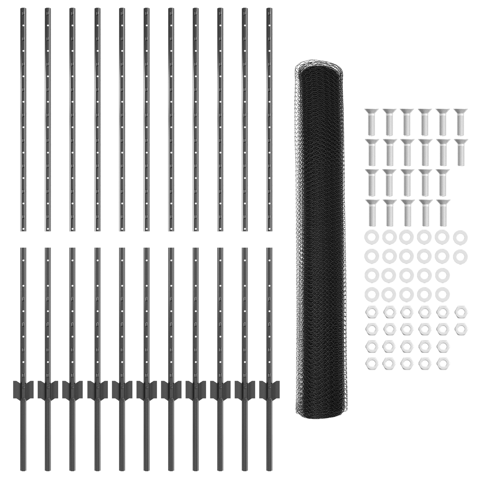 Garden Fence Set Set of 2 Grey Powder-Coated Steel 25 x 1.2 m - Image 5