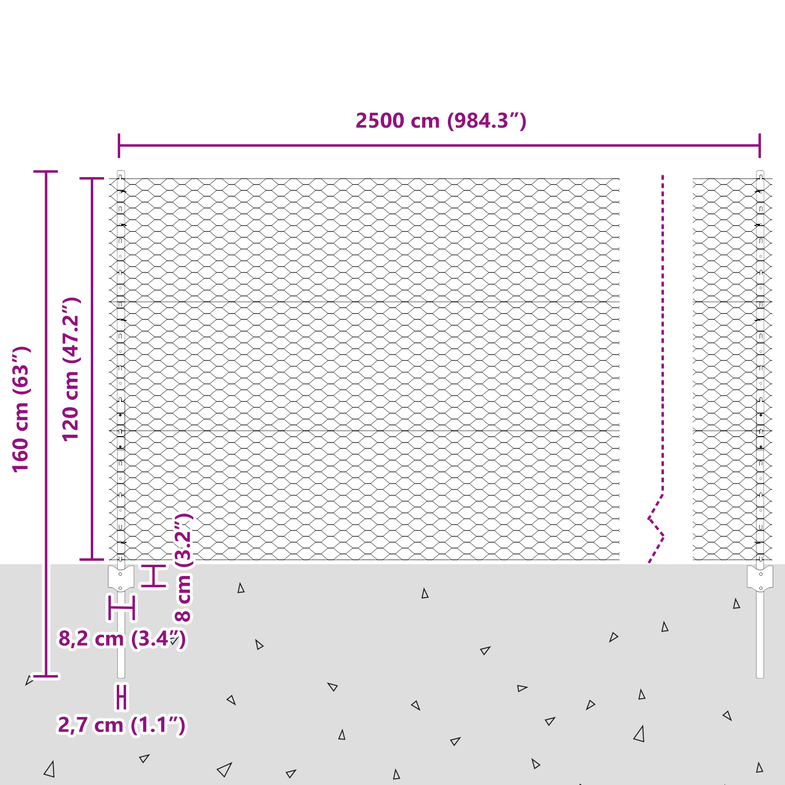 Metal Garden Fence Set Set of 2 Grey, Black Metal 25 x 1.2 m - Image 11