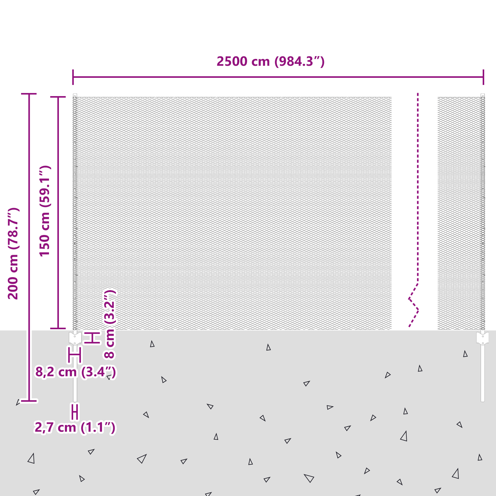 Garden Fence Set Set of 2 Grey Steel 1.5m wide, 25m long - Image 11