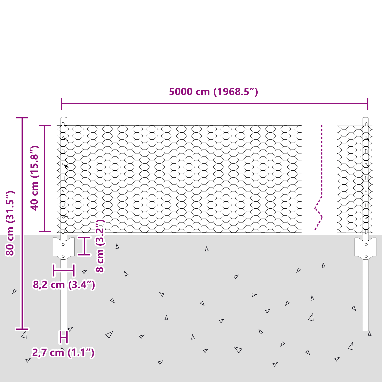 Fence Posts 11 pcs U-Channel Grey 40 cm Steel - Image 10