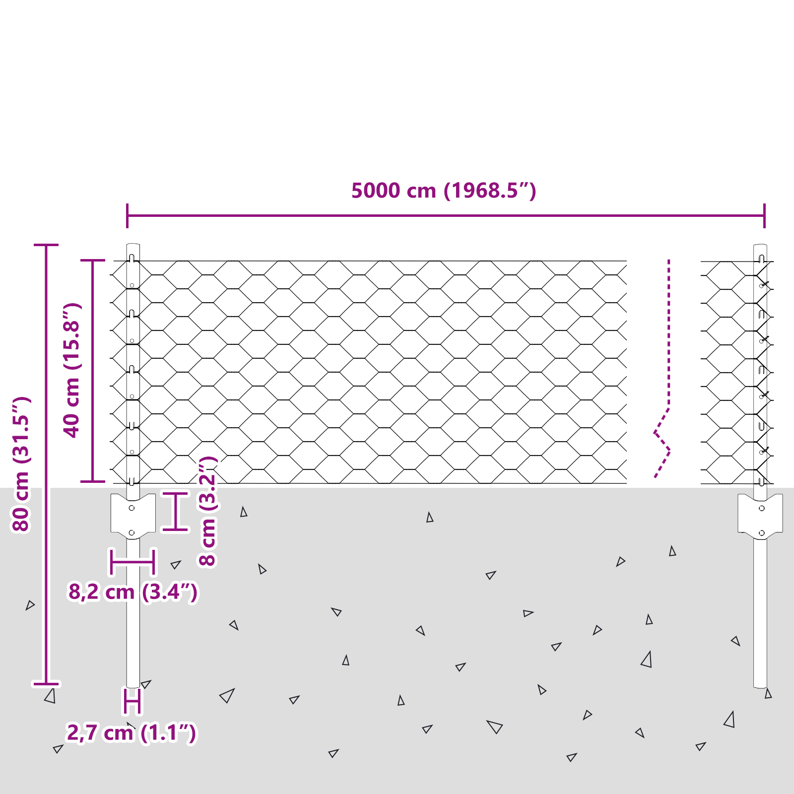 Fence Posts 11 pcs U-Channel Grey 40 cm Steel - Image 10