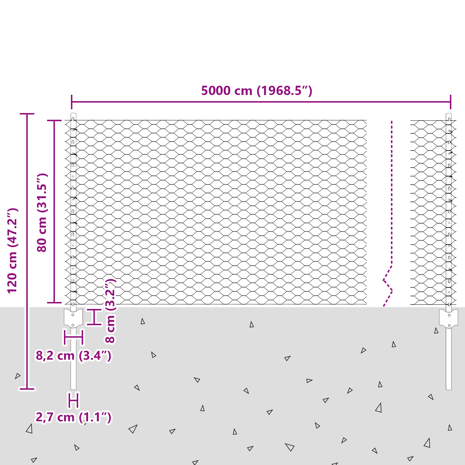 Fence Posts 11 pcs U-Channel Grey 80 cm Steel - Image 10