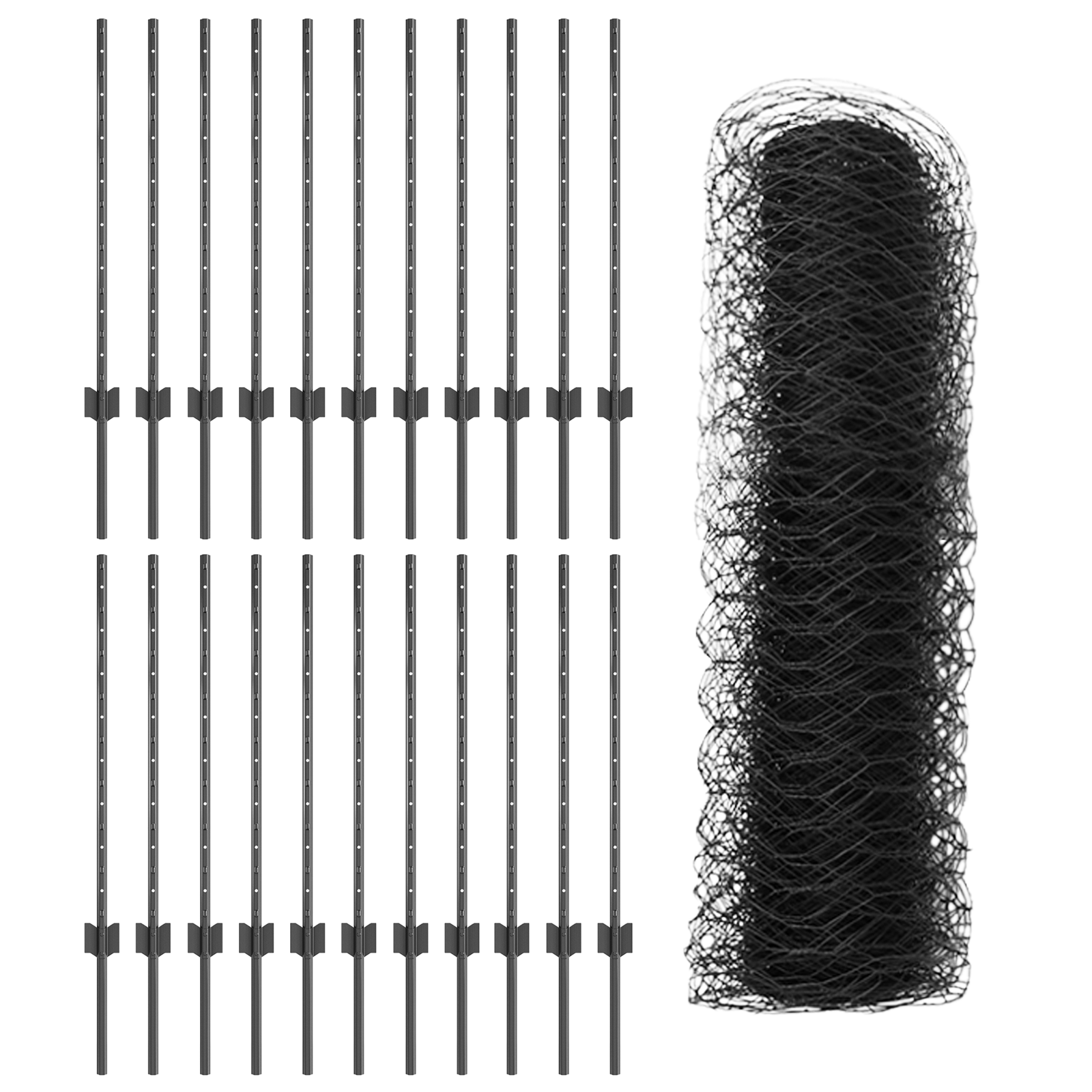 Fence Posts 11 pcs U-Channel Grey 80 cm Steel - Image 4