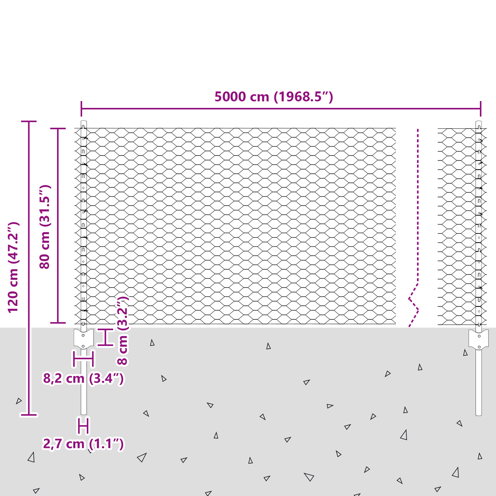 Fence Posts 11 pcs U-Channel Grey 80 cm Steel - Image 10