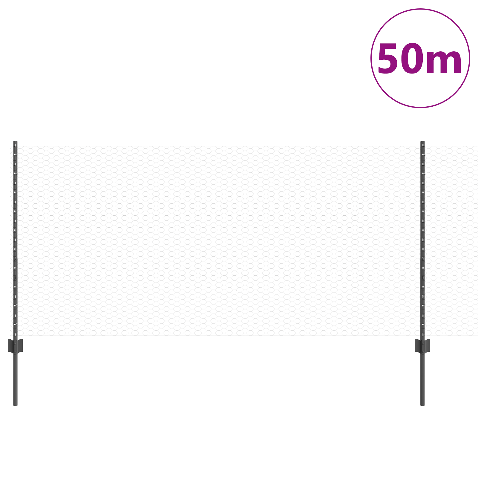Fence Posts 22 pcs U-Channel Grey 100 cm Steel - Image 3