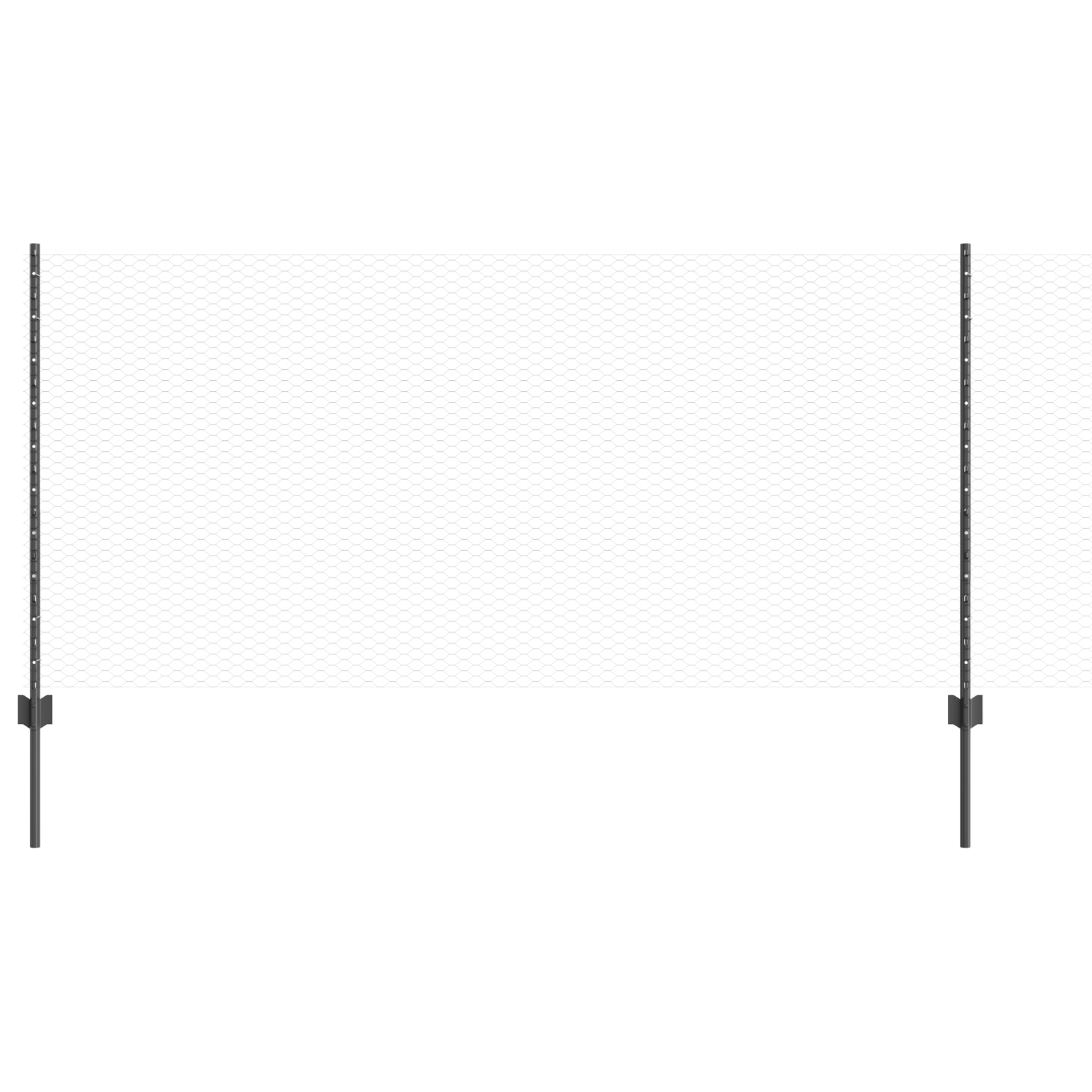 Fence Posts 22 pcs U-Channel Grey 100 cm Steel - Image 2