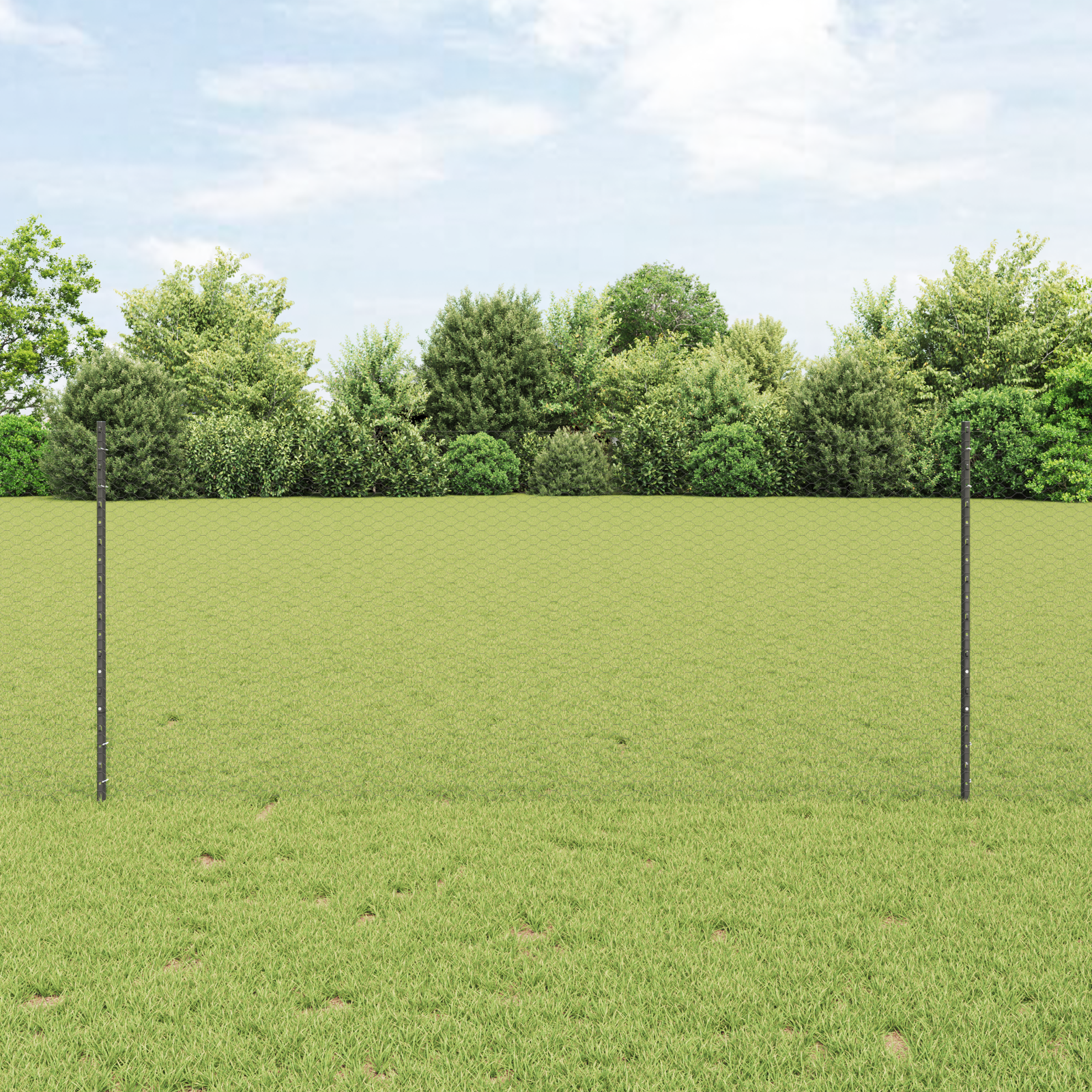 Fence Posts 22 pcs U-Channel Grey 100 cm Steel