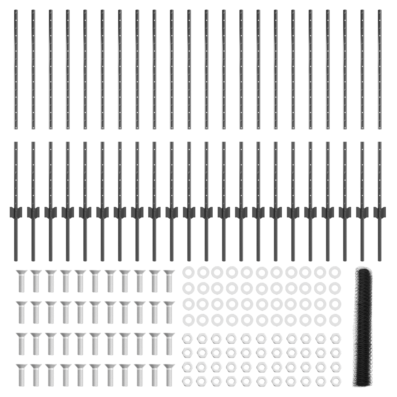 Fence Posts 22 pcs U-Channel Grey 100 cm Steel - Image 5