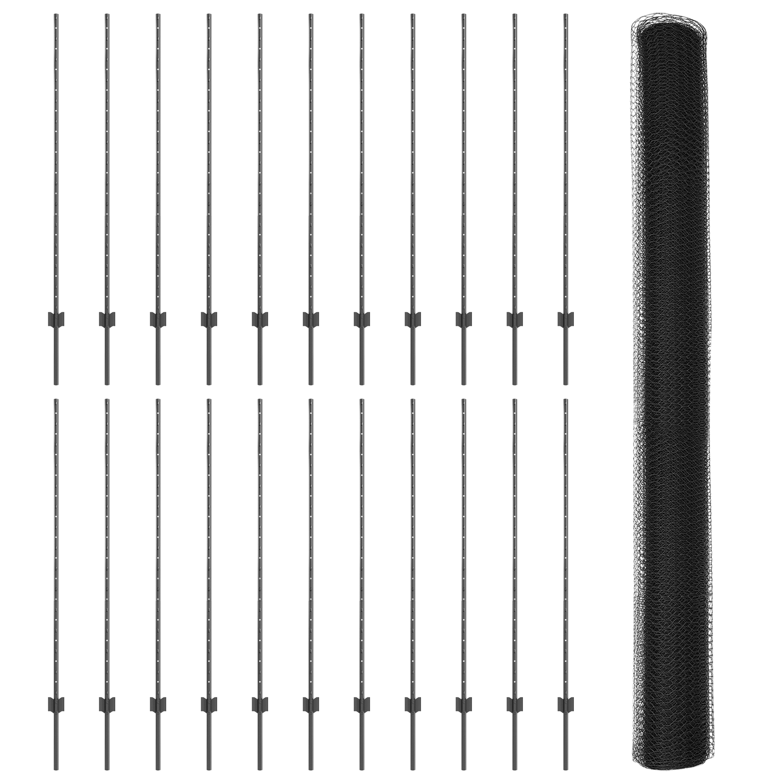 Fence Posts 22 pcs U-Channel Grey 140 cm Steel - Image 4