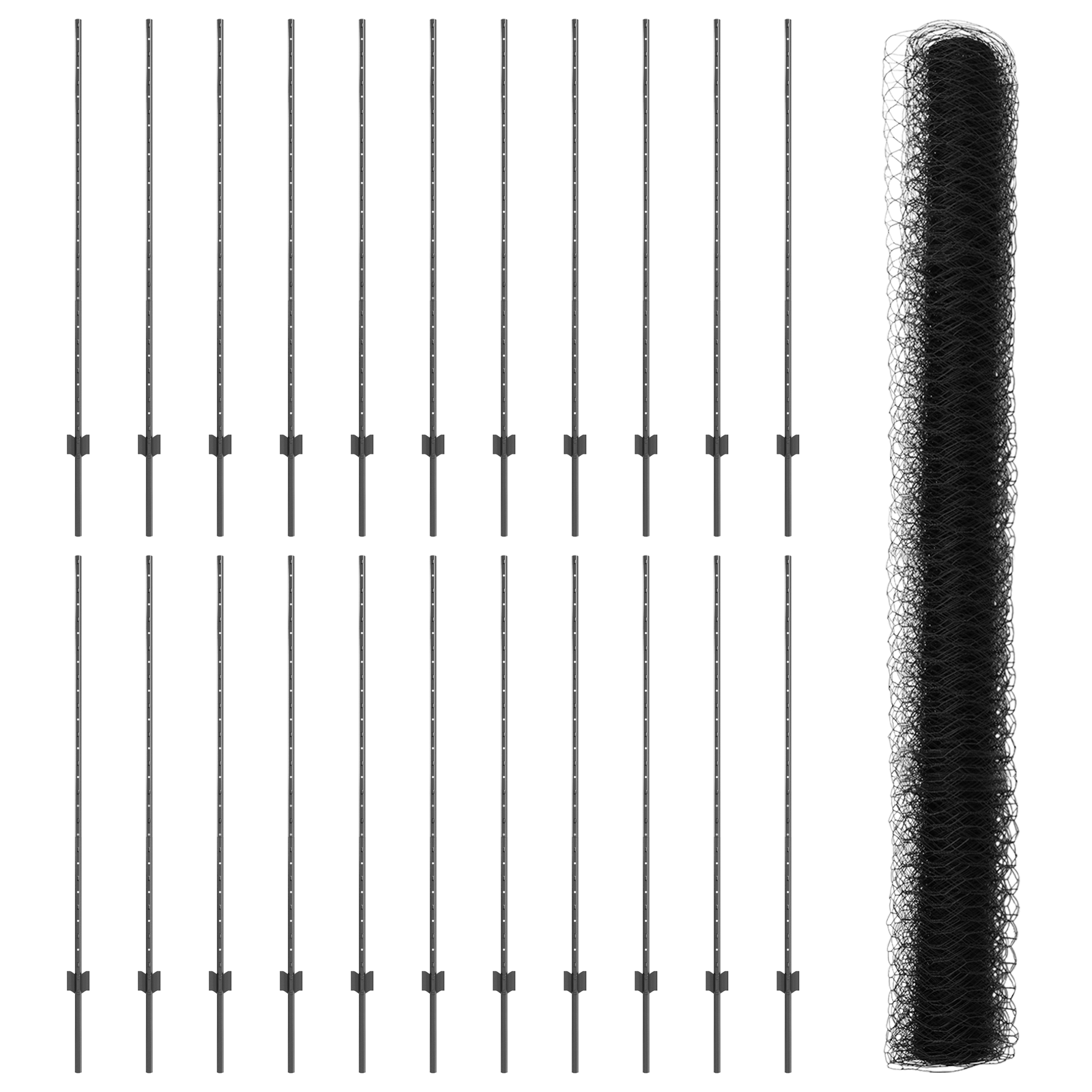 Fence Posts 22 pcs U-Channel Grey 140 cm Steel - Image 4