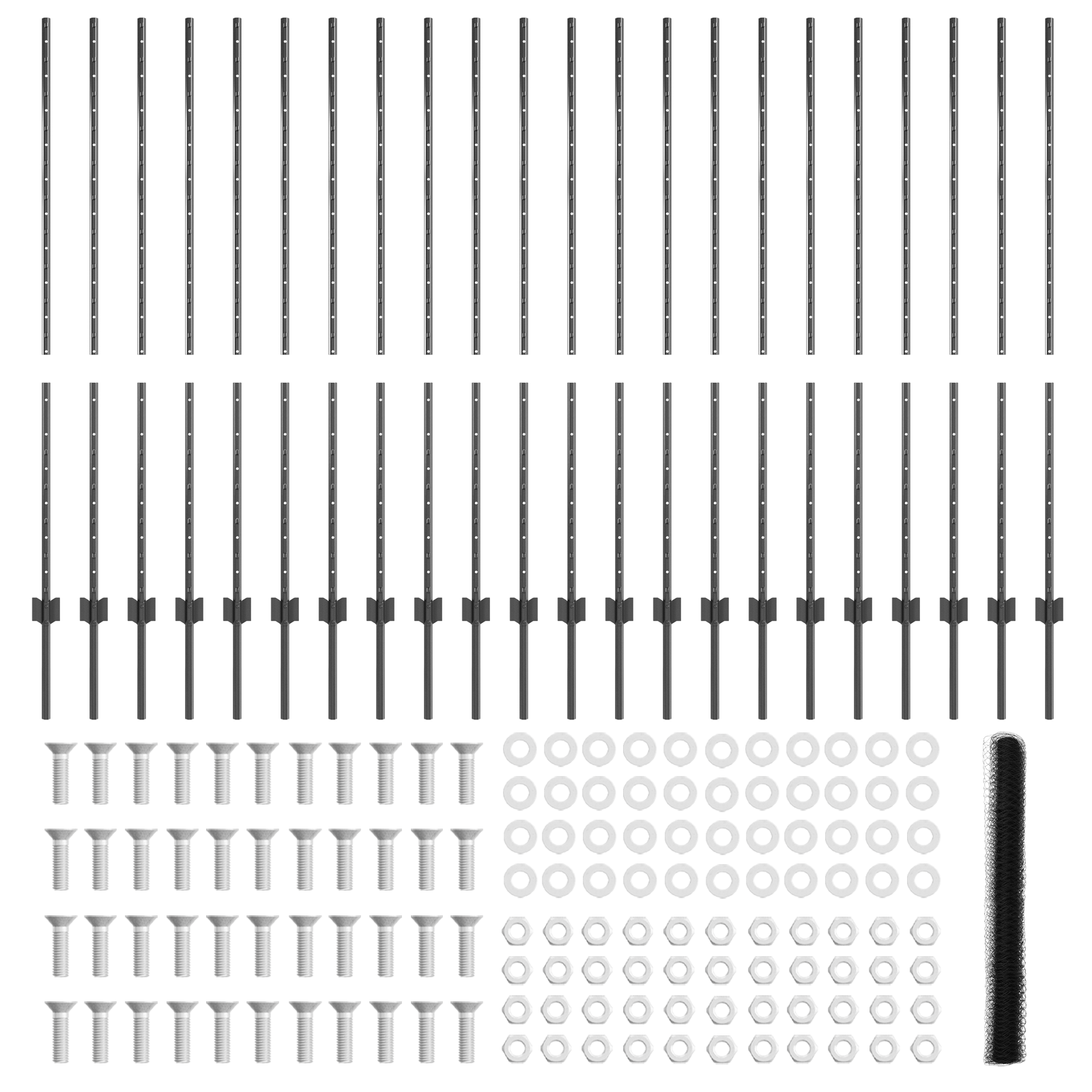 Fence Posts 22 pcs U-Channel Grey 140 cm Steel - Image 5