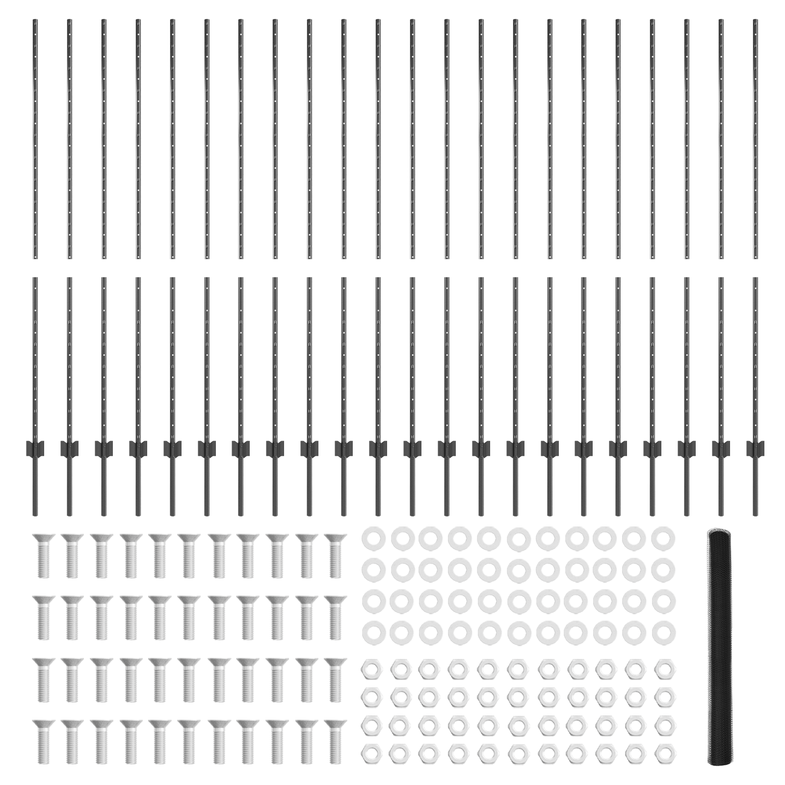 Fence Posts 22 pcs U-Channel Grey 150 cm Steel - Image 5