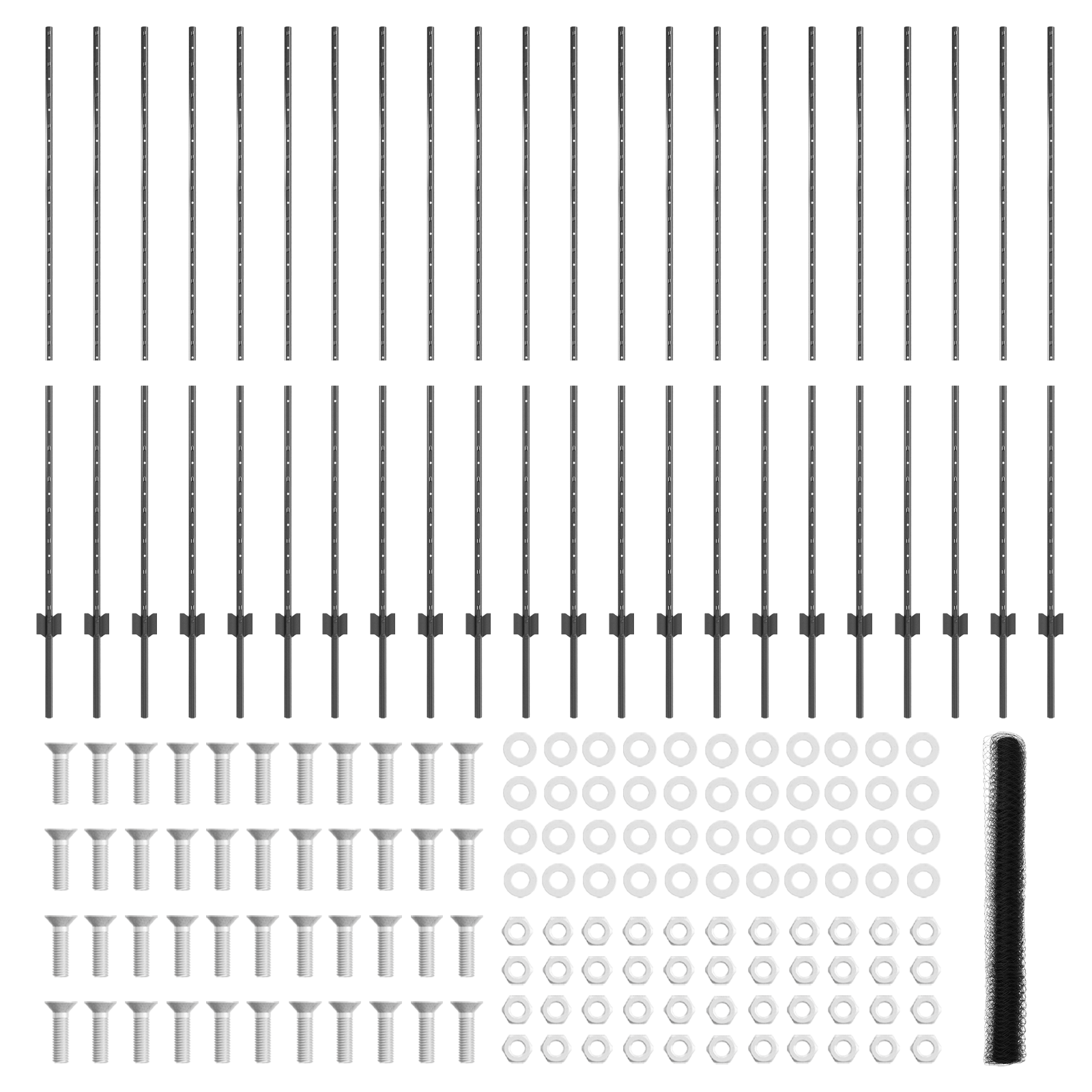 Fence Posts 22 pcs U-Channel Grey 160 cm Steel - Image 5