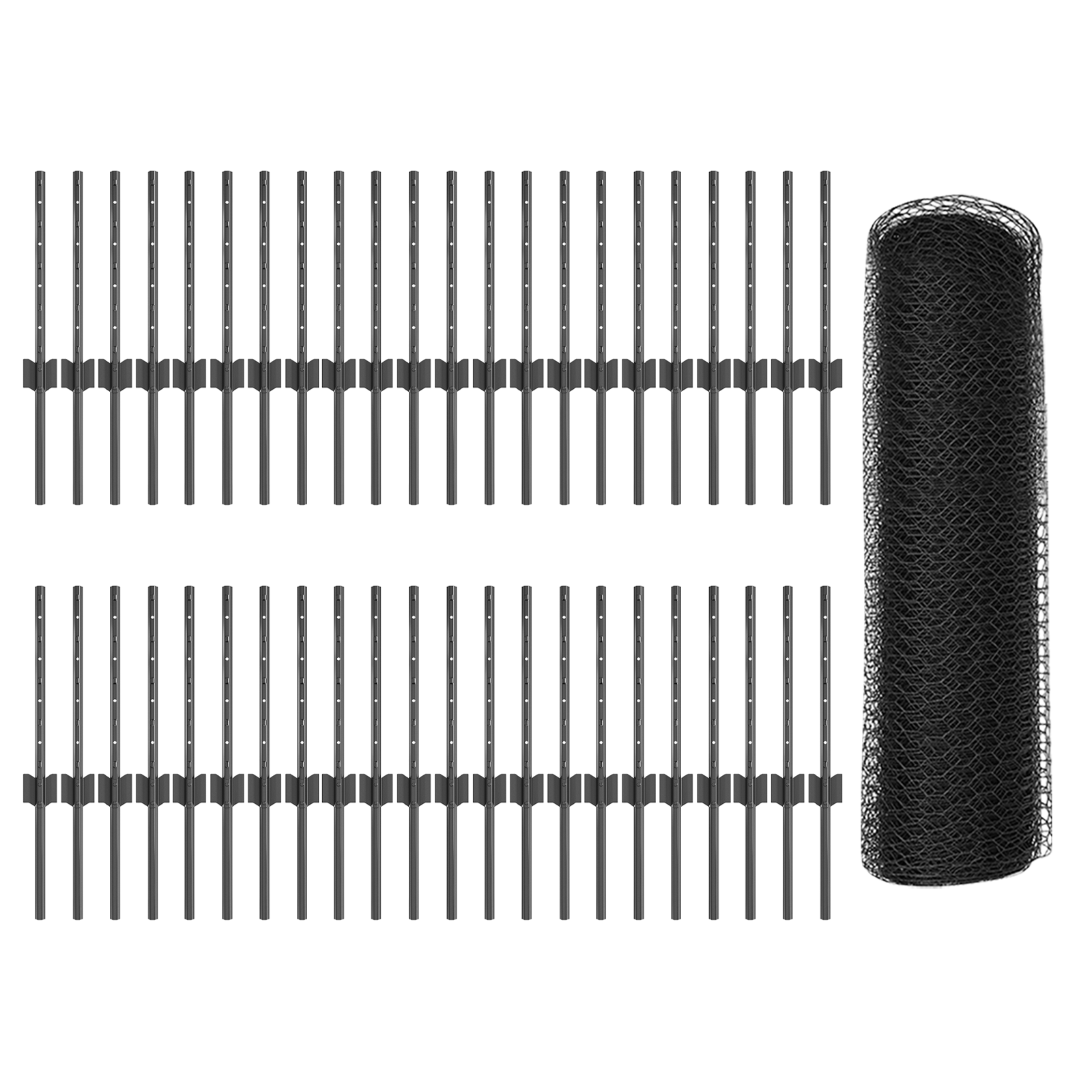 Fence Posts 11 pcs U-Channel Grey 40 cm Steel - Image 4