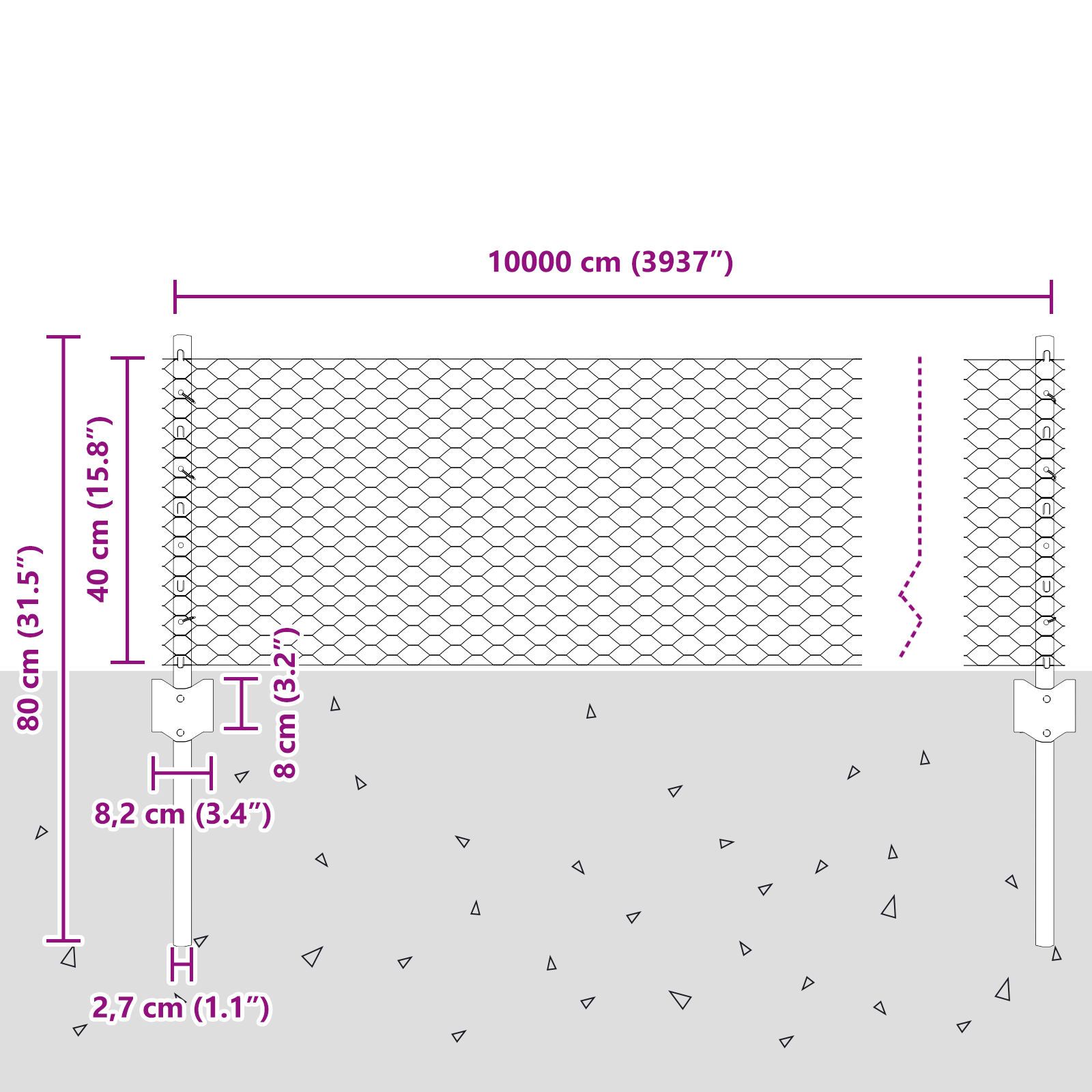 Fence Posts 11 pcs U-Channel Grey 40 cm Steel - Image 10