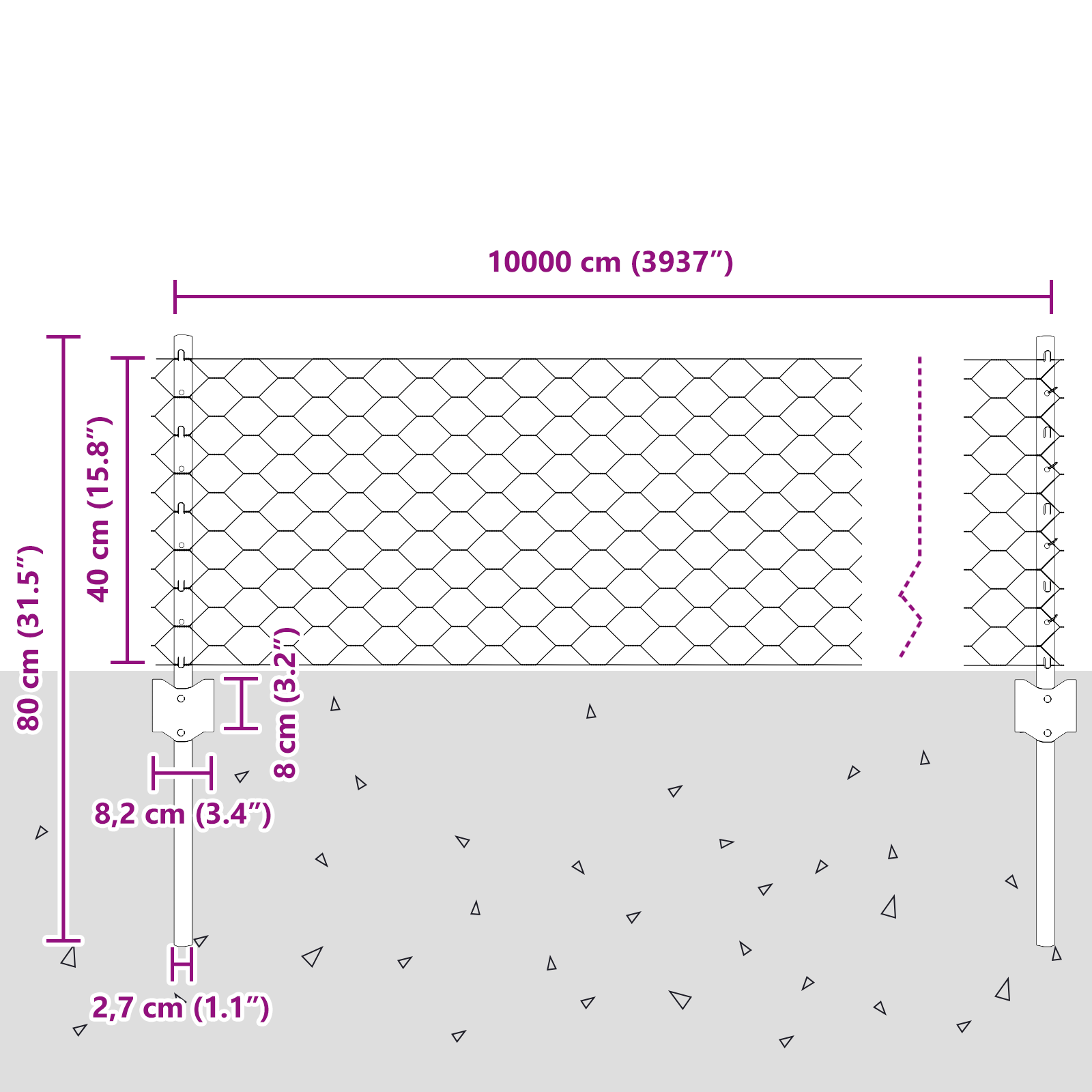 Fence Posts 11 pcs U-Channel Grey 40 cm Steel - Image 10