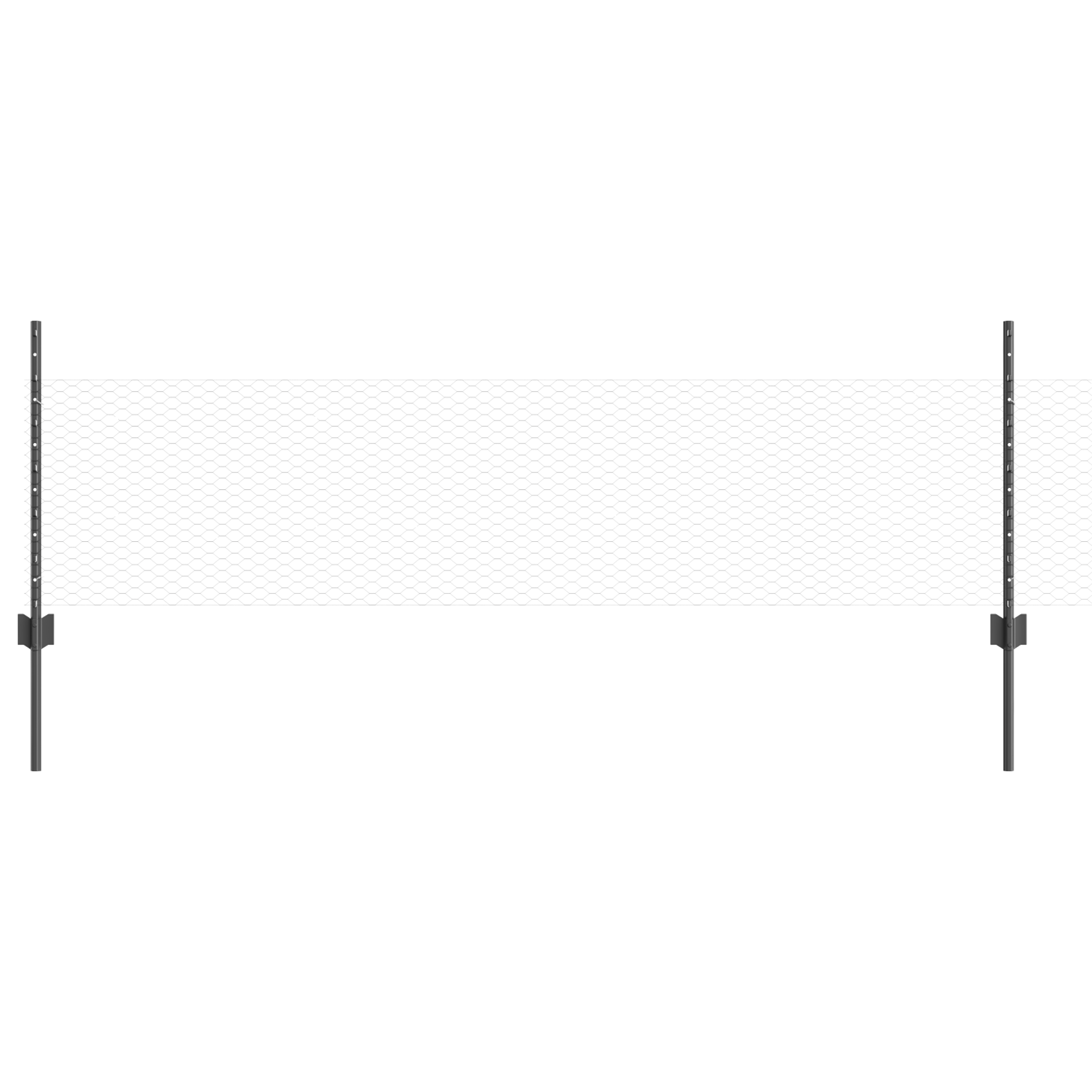 Fence Posts 11 pcs U-Channel Grey 60 cm Steel - Image 2