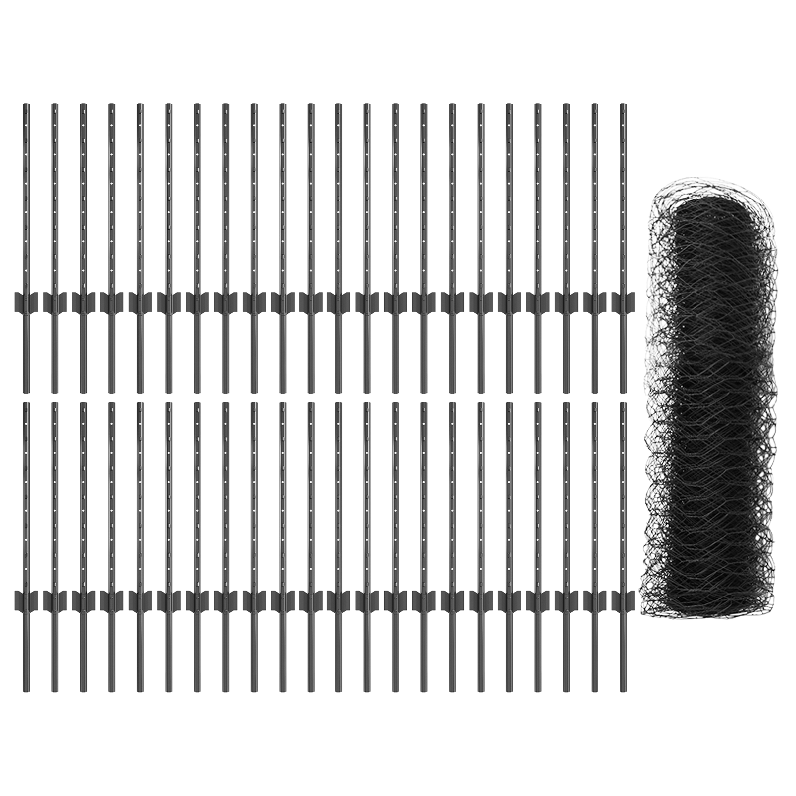 Fence Posts 11 pcs U-Channel Grey 60 cm Steel - Image 4