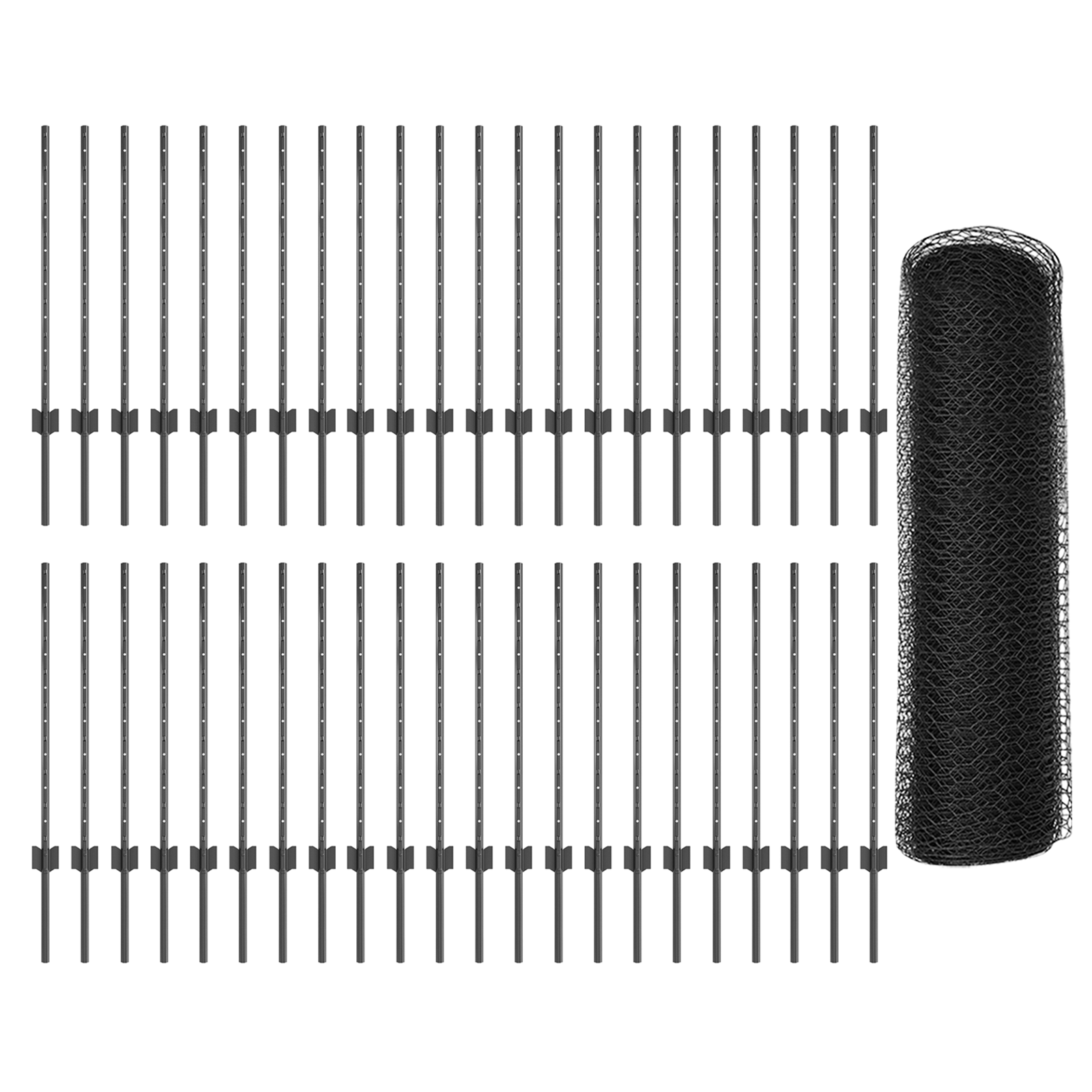 Fence Posts 11 pcs U-Channel Grey 80 cm Steel - Image 4