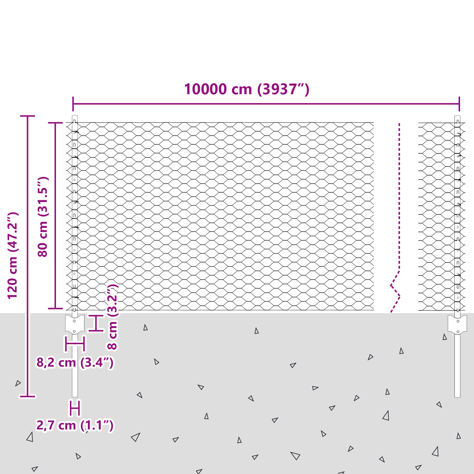Fence Posts 11 pcs U-Channel Grey 80 cm Steel - Image 10