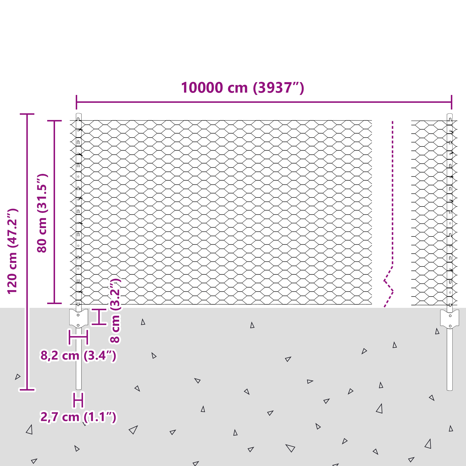 Fence Posts 11 pcs U-Channel Grey 80 cm Steel - Image 10