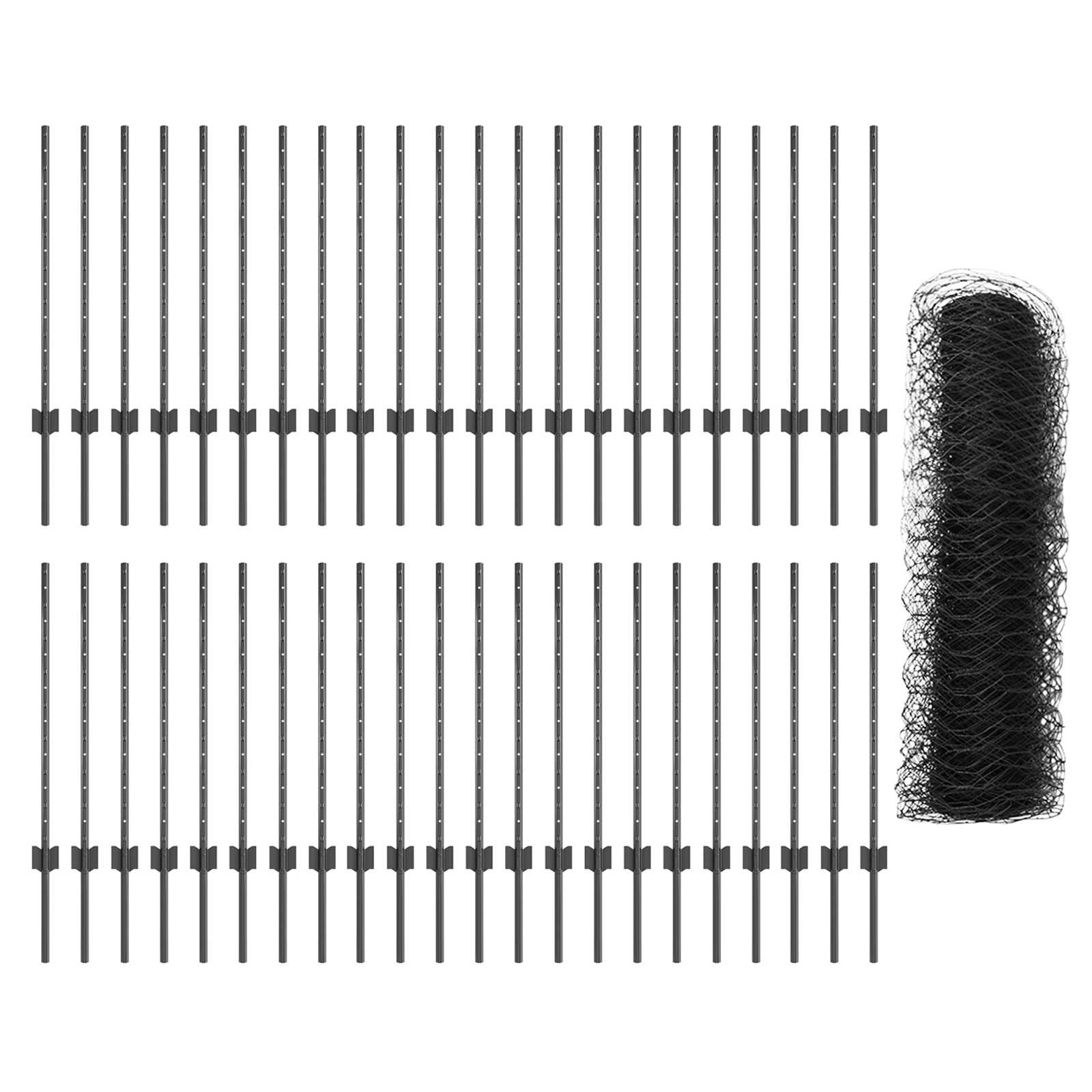 Fence Posts 11 pcs U-Channel Grey 80 cm Steel - Image 4