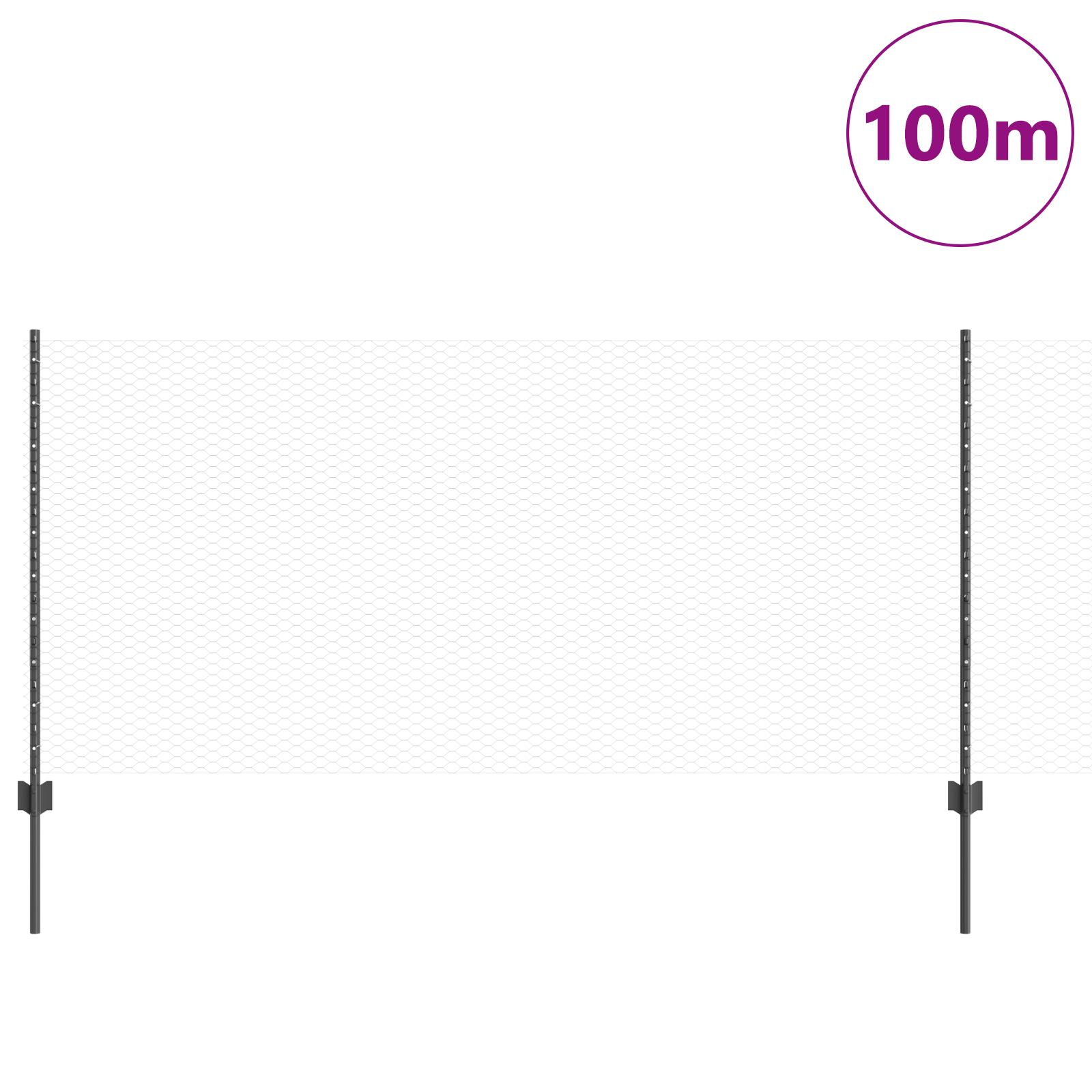 Fence Posts 22 pcs U-Channel Grey 100 cm Steel - Image 3